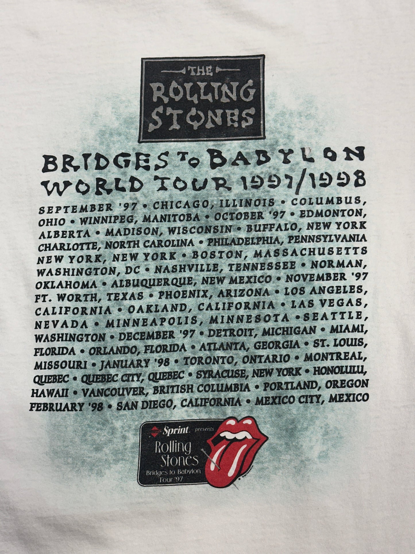 [L] 1997' Rolling Stones Bridged to Babylon Tour Tee