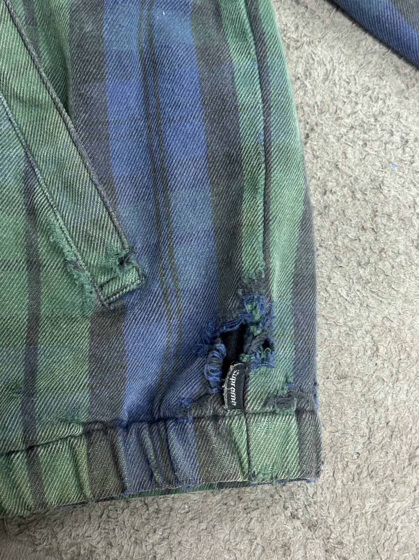 [L] 16FW Supreme Plaid Denim Harrington Jacket