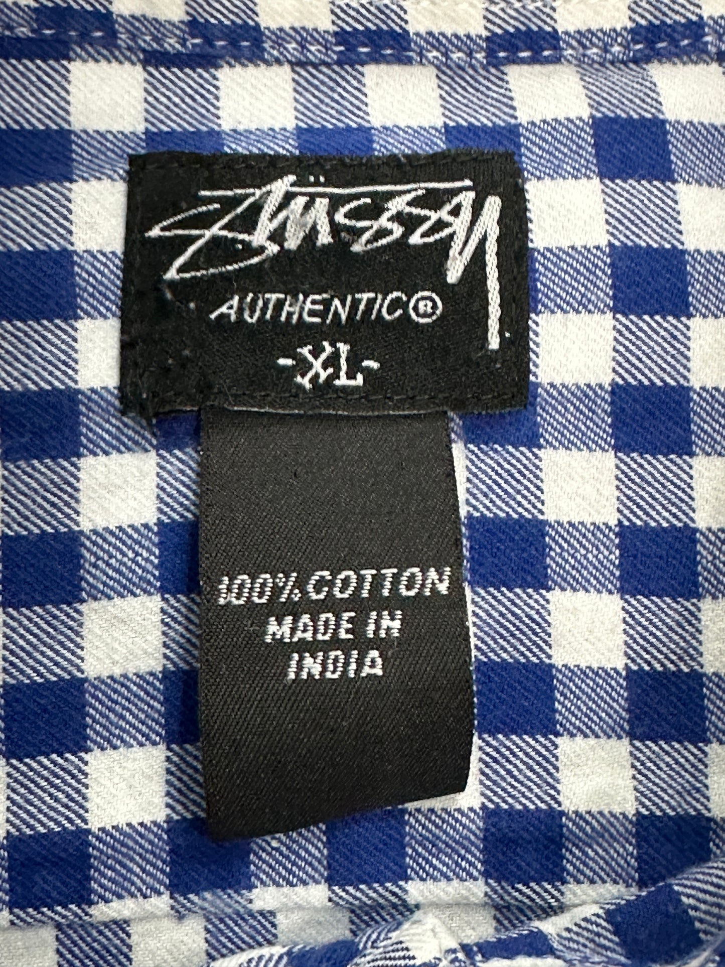 [XL] 00s Stussy Blue Plaid Shirt