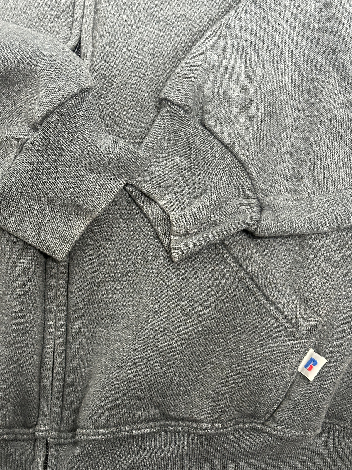 [XXL] 00s Russell Grey Hood Zip-up