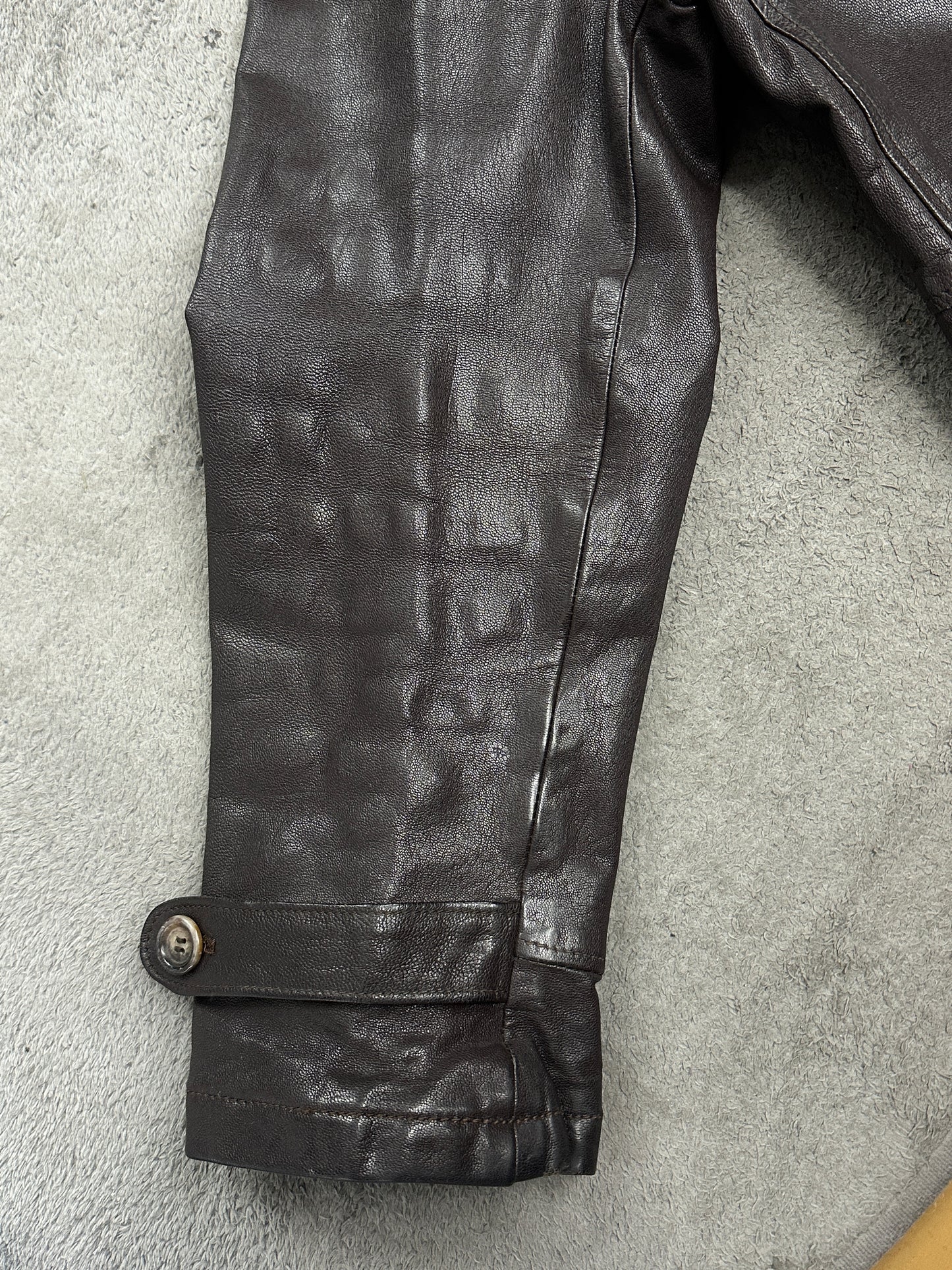 [L] 90s Emporio Armani Double Breast Leather Jacket