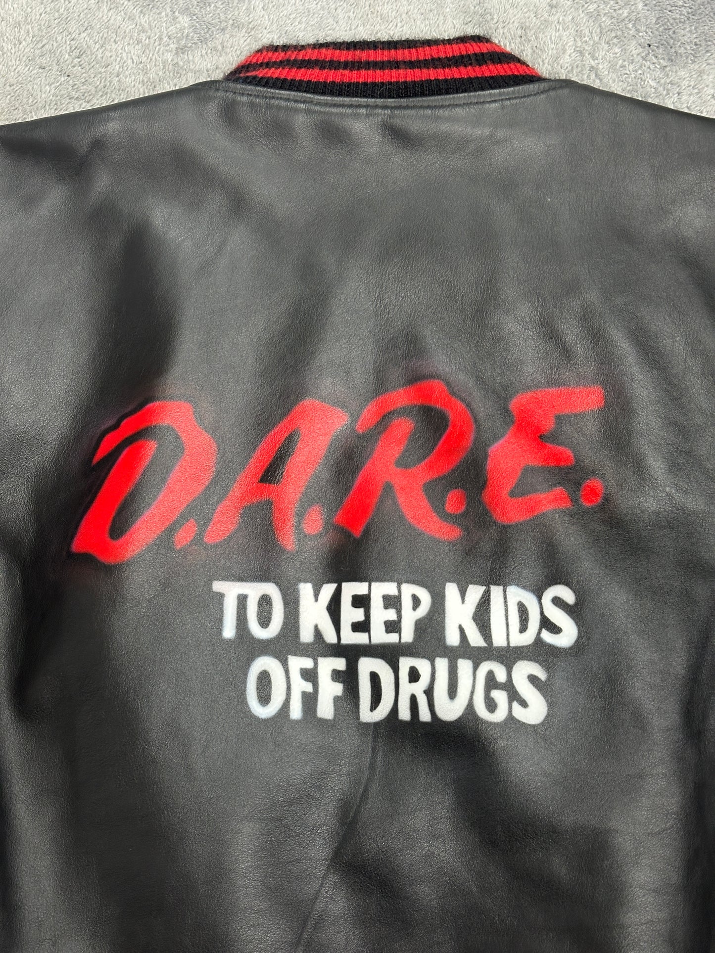 [XL] 80s D.A.R.E Cowhide Bomber Jacket