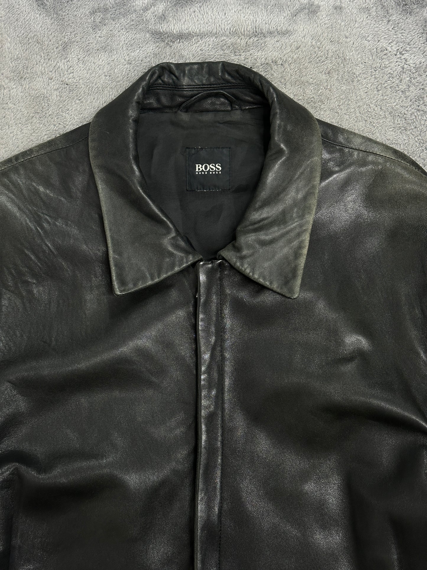 [L] 00s HUGO BOSS Lamb Skin Leather Jacket