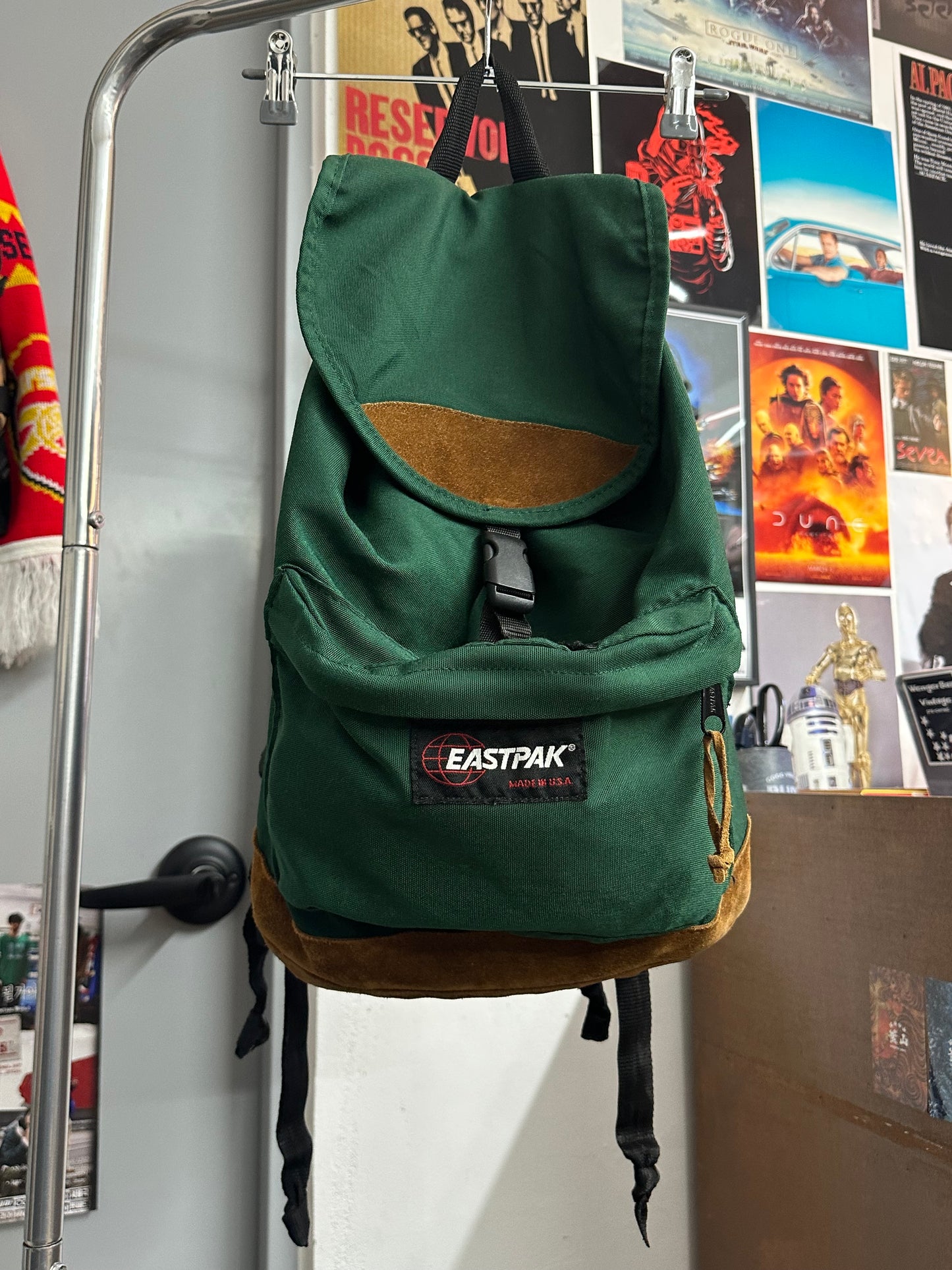 90s Eastpak Suede leather Backpack