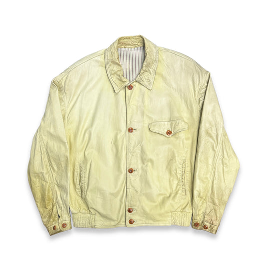 [XL] 80s HUGO BOSS Leather Trucker Jacket