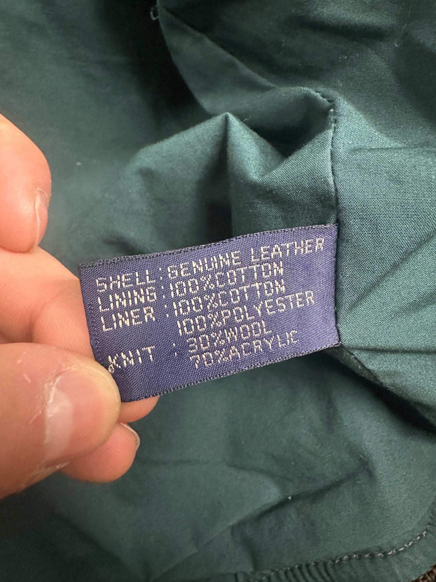 [44] 90s Nautica Brown Leather Bomber Jacket