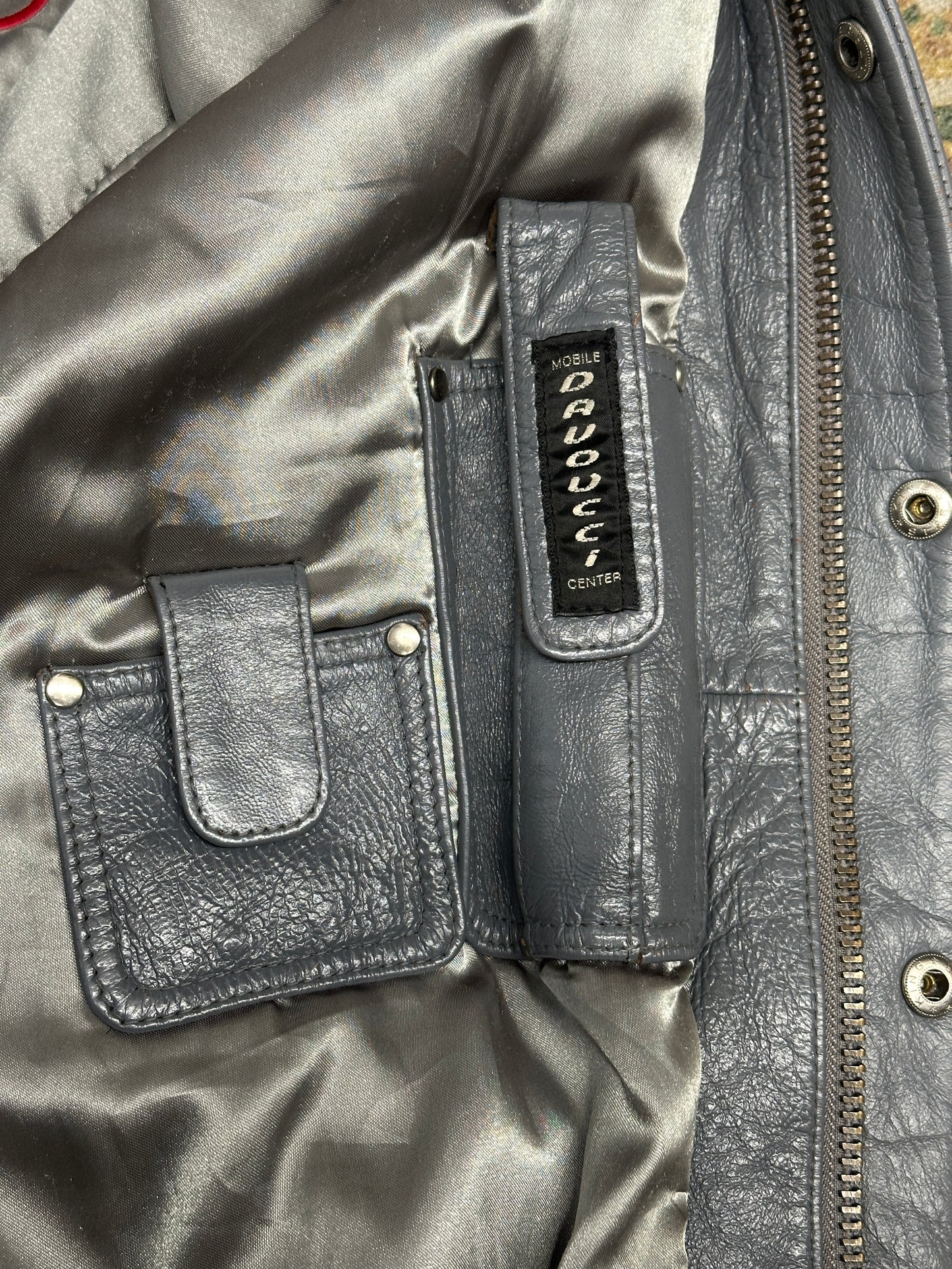 [XXL] 90s DAVOUCCI Leather Bomber Jacket