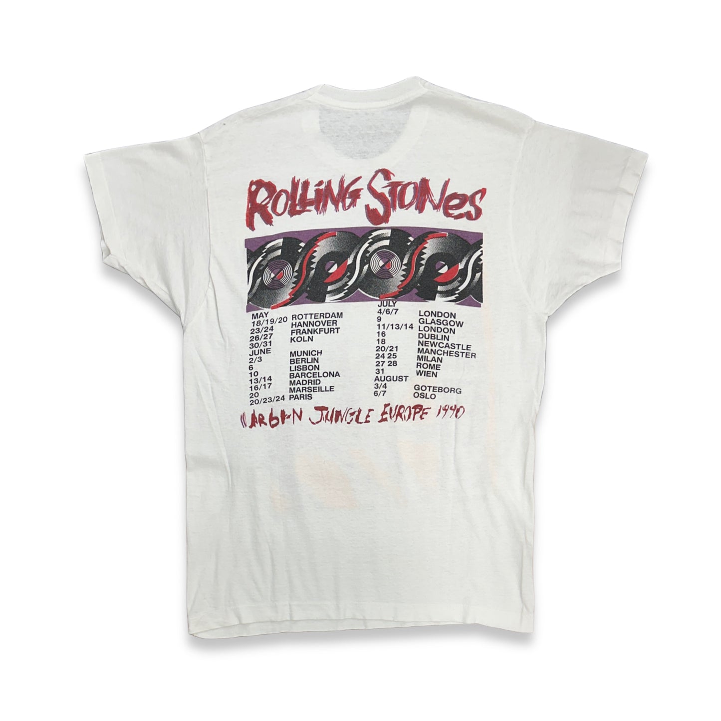 [L] 1990' Rolling Stones Urban Jungle Euro Tour Tee