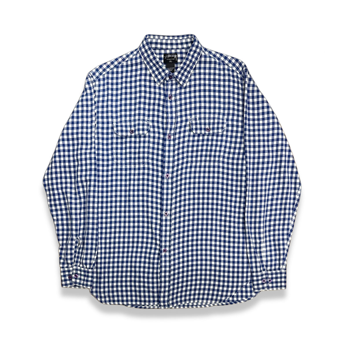 [XL] 00s Stussy Blue Plaid Shirt