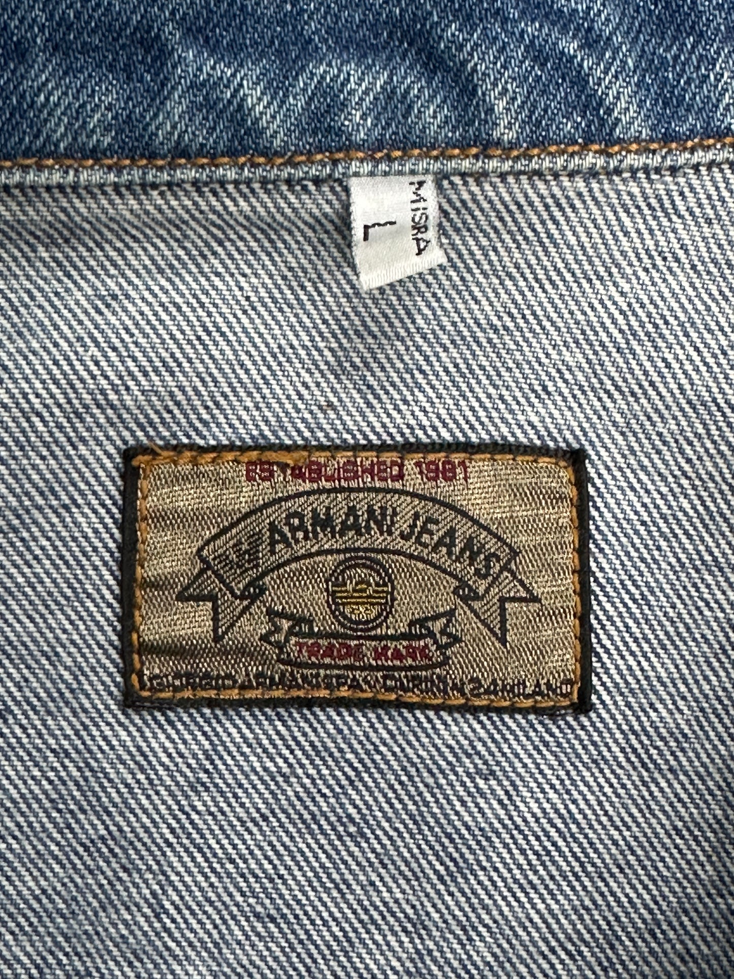 [XL] Late 80s Armani Jeans Faded Denim Jacket