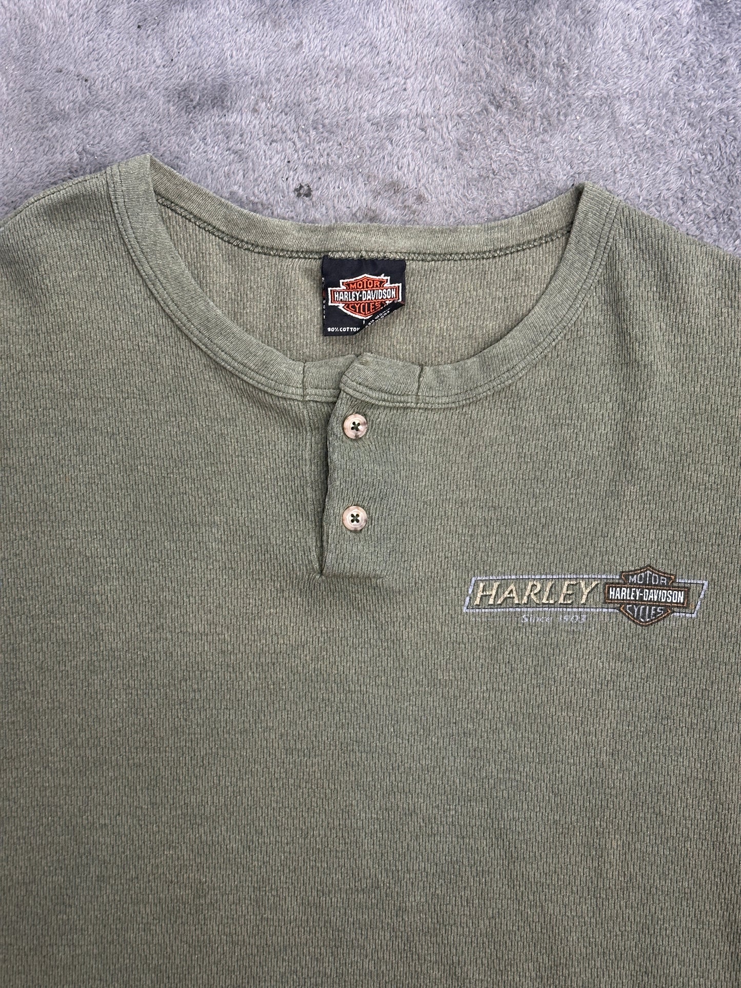 [L] 90s Harley Davidson Thermal Long Sleeve