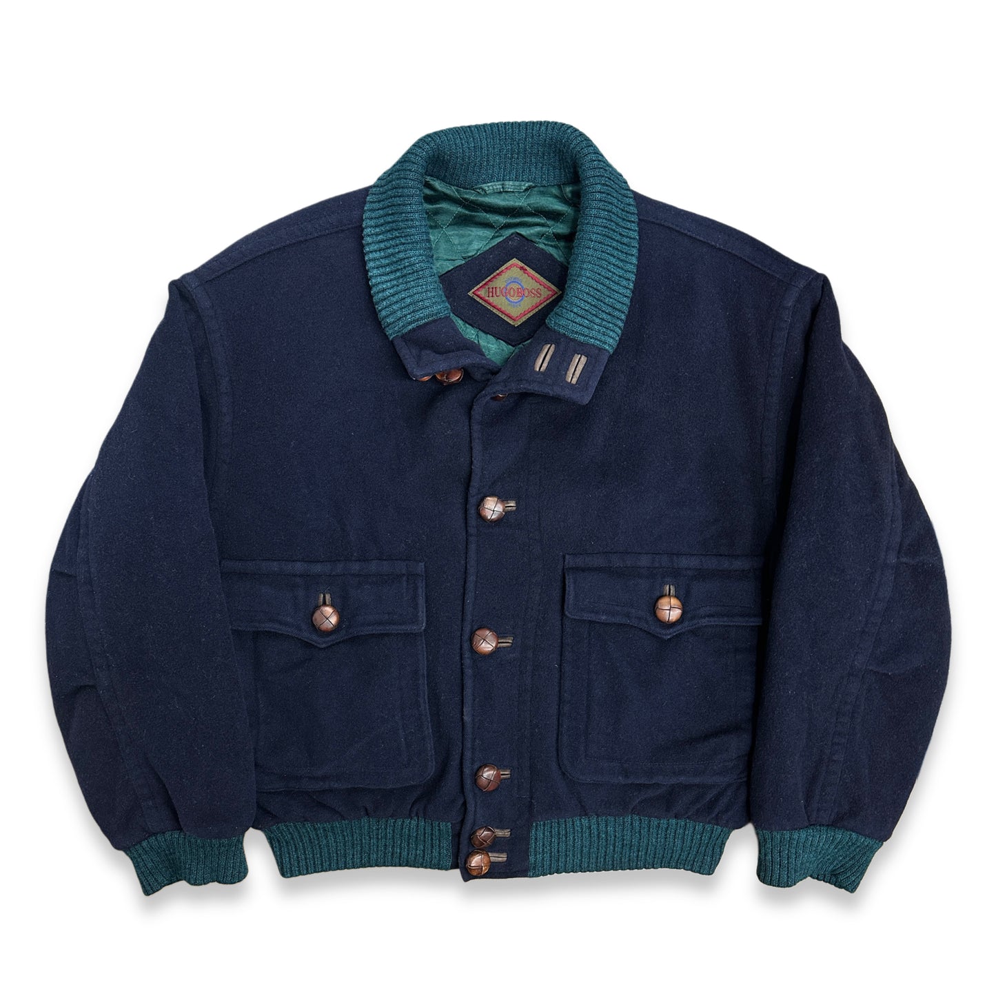 [XL] 80s HUGO BOSS Wool/Cashmere Bomber Jacket