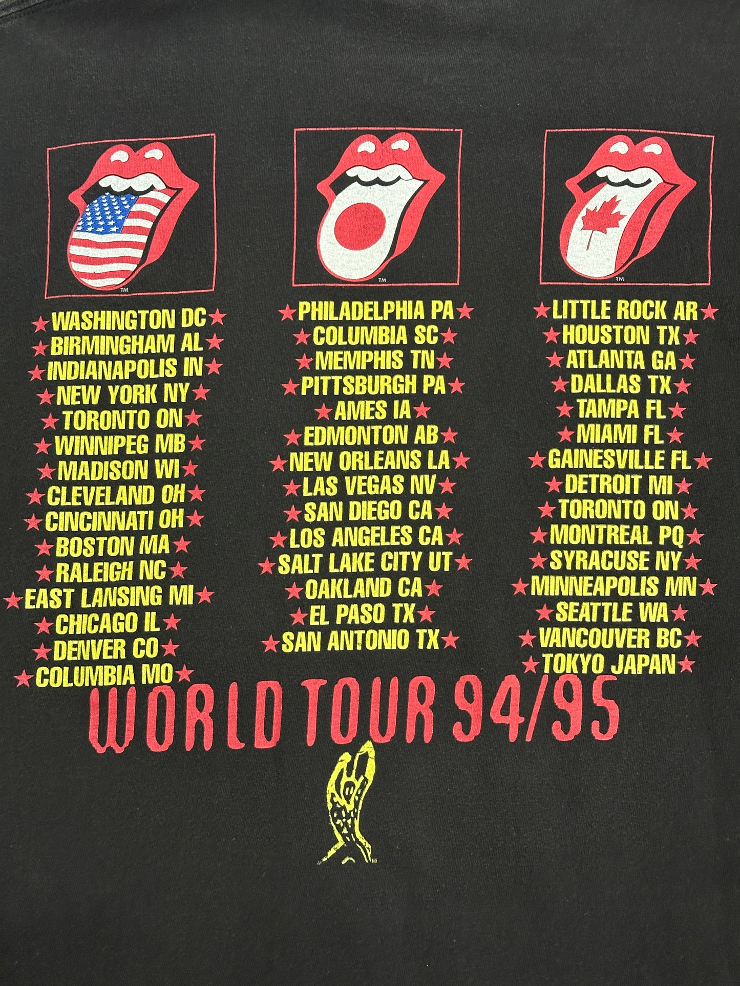 [L] 1994‘ Rolling Stones Voodoo Lounge World Tour Tee