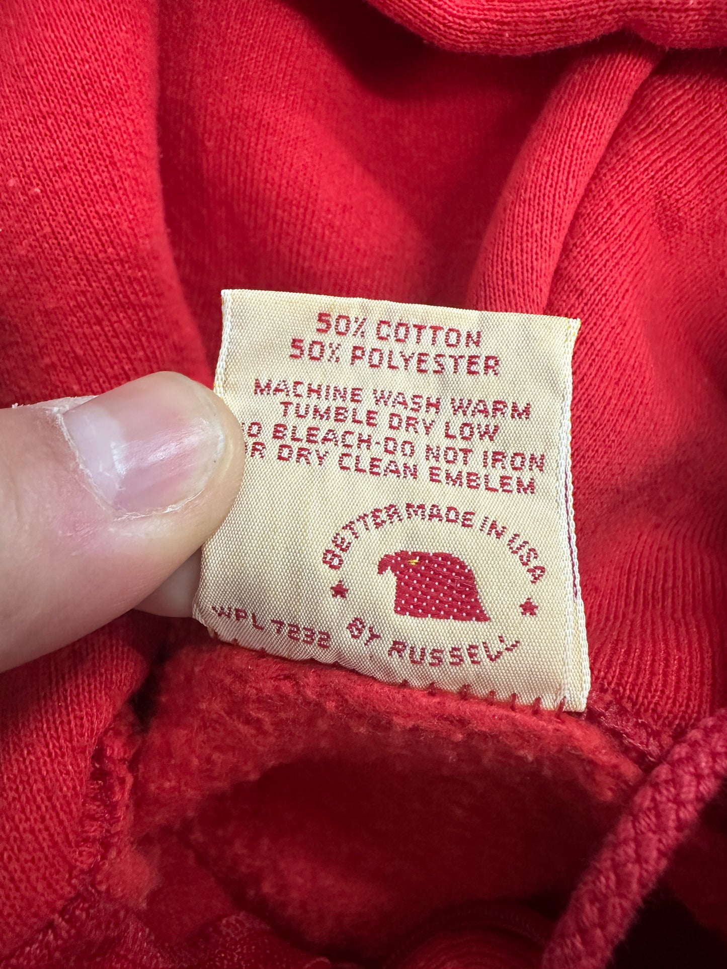 [L] 70s Russell Red Hood Zip-up