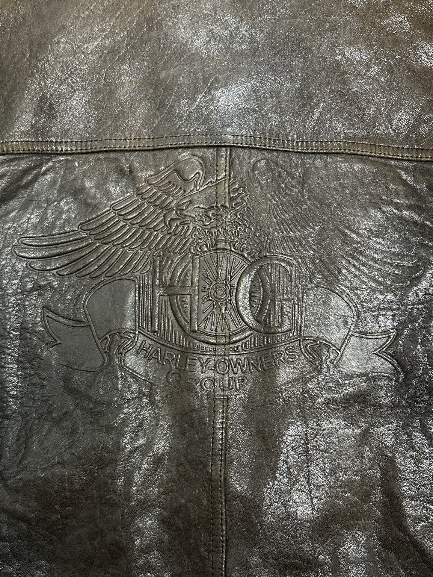 [100] 90s Harley Owners Group Leather Jacket