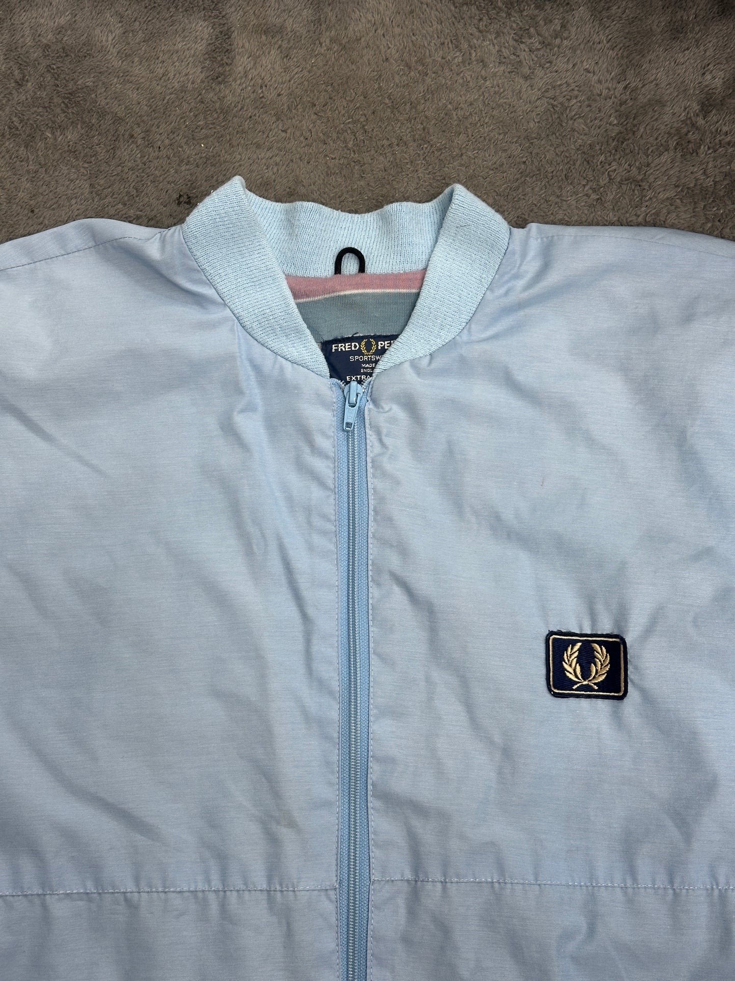 [XL] 70s Fred Perry Sky-blue Bomber Jacket