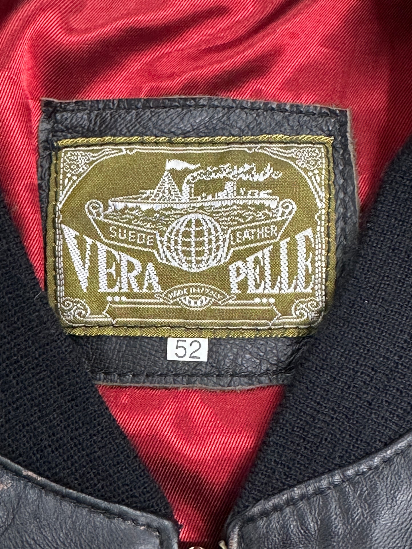 [XL] 80s Italy Vera Pelle Bomber Jacket