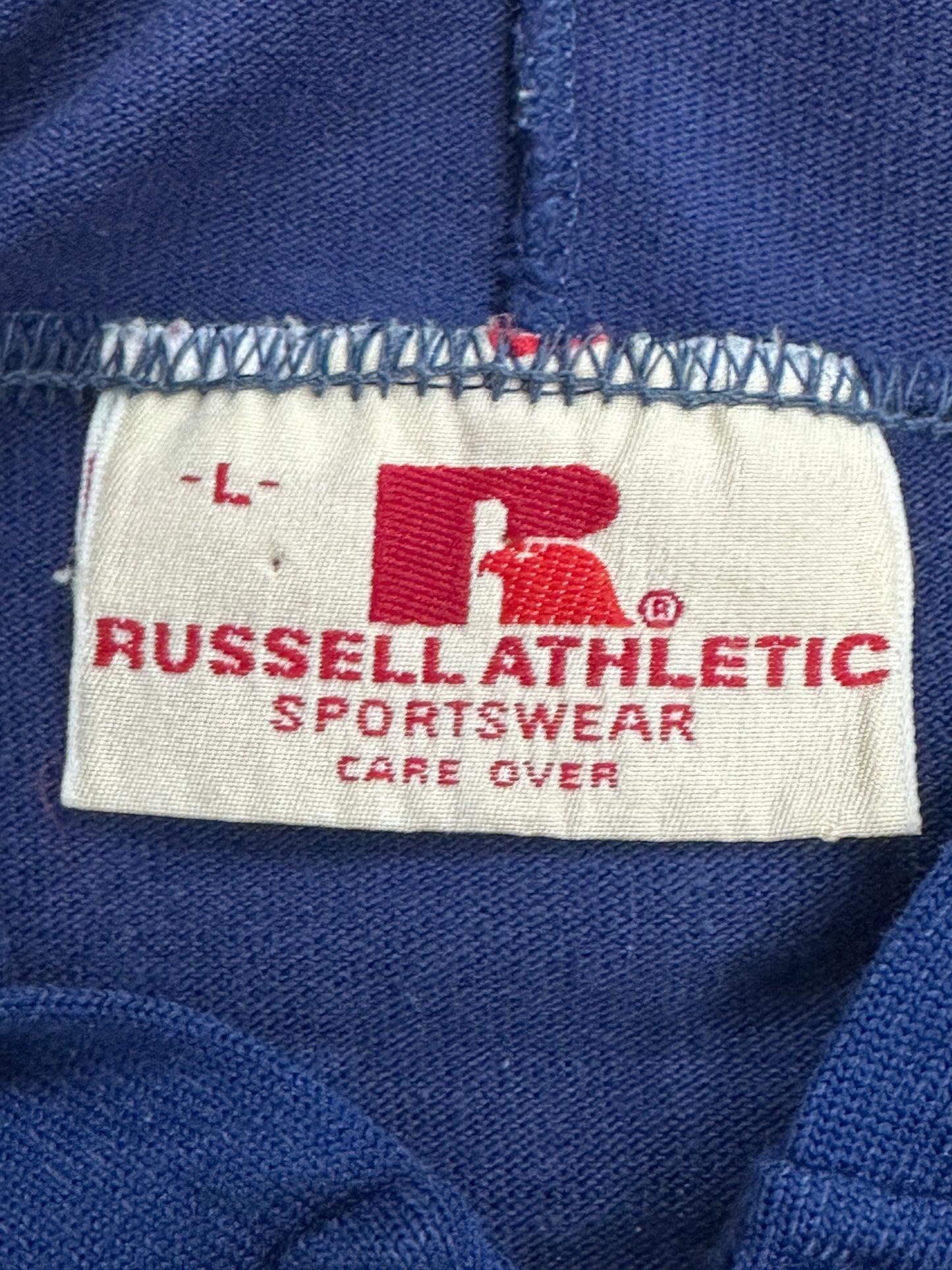 [L] 70s Russell Navy Hood Zip-up