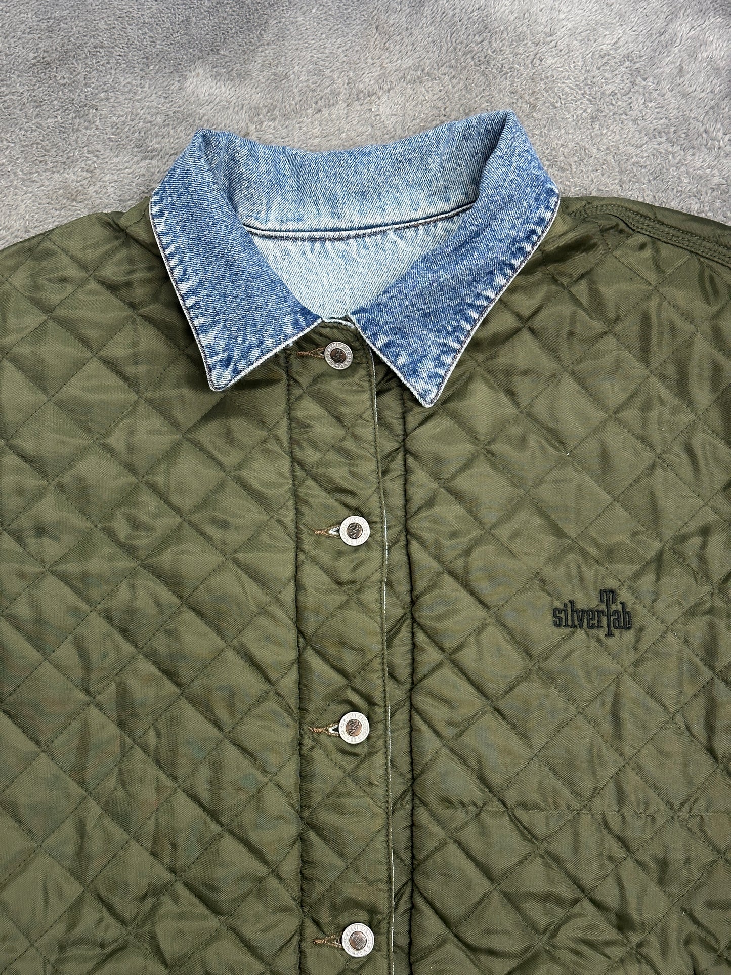[L] 90s Levi's SilverTab Reversible Denim Quilting Jacket