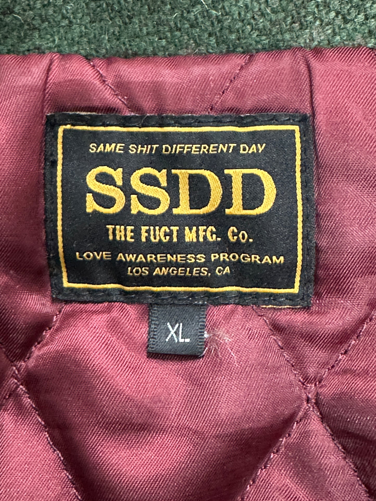 [XL] FUCT SSDD Wool Leather Varsity Jacket