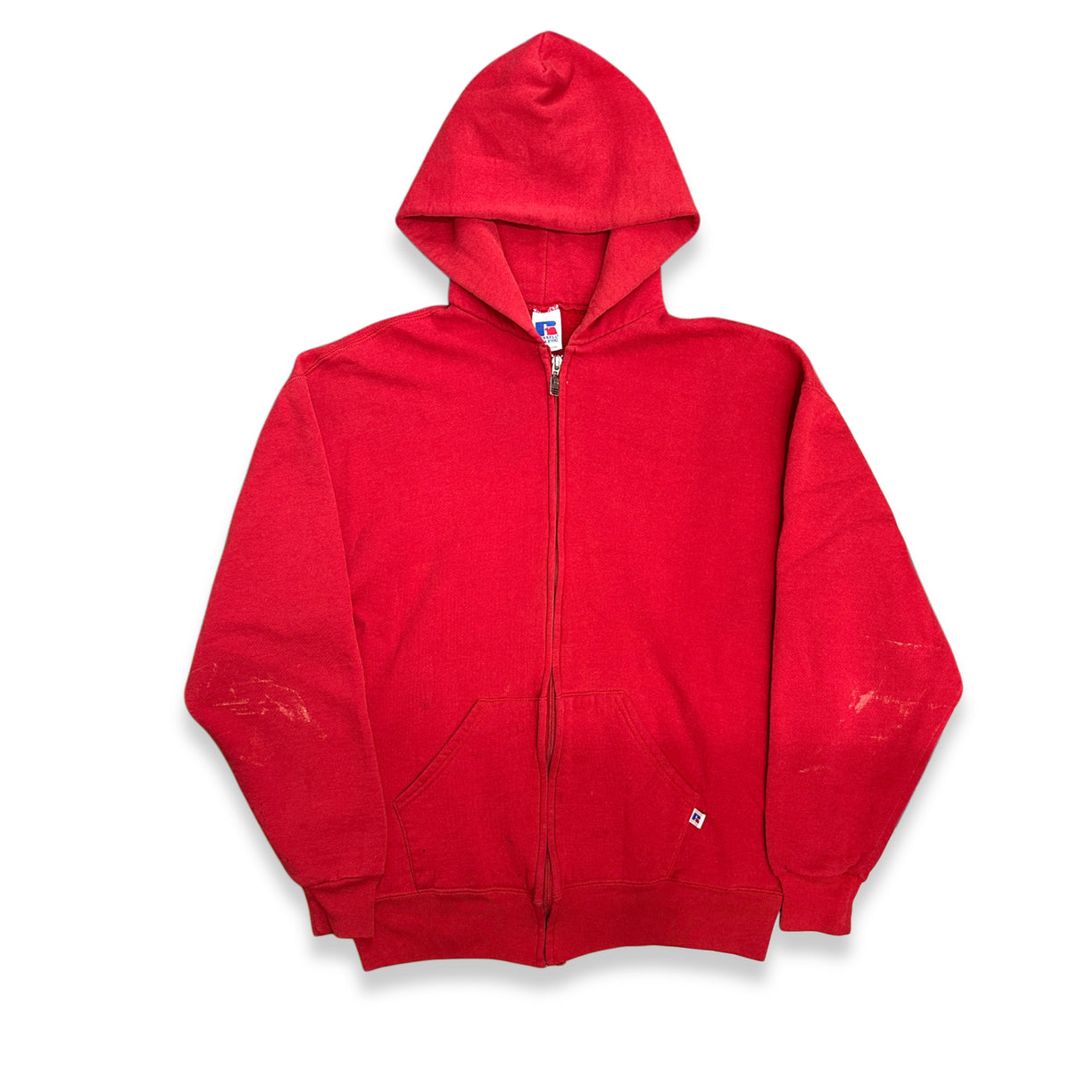 [L] 90a Russell Red Hood Zip-up