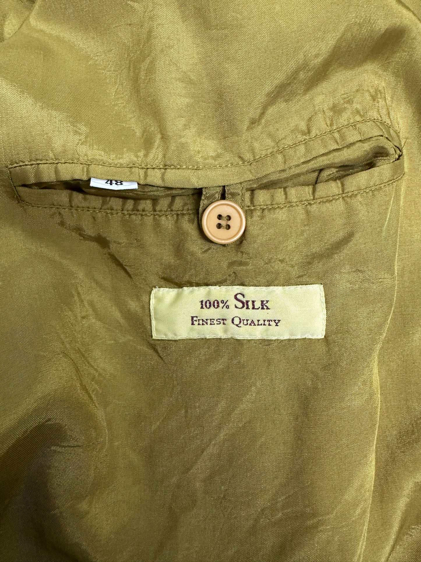 [48] 80s HUGO BOSS Yellow Silk Bomber Jacket