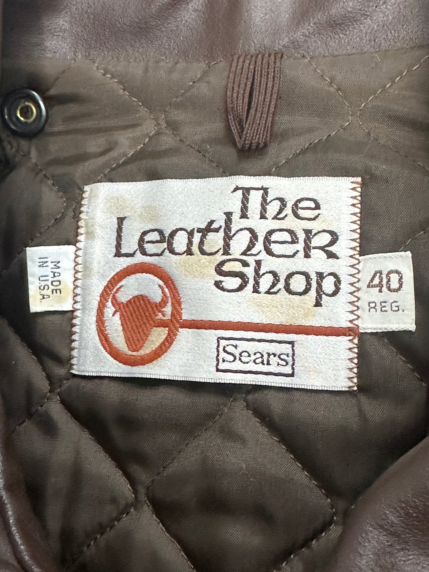 [40] 80s Sears A-2 Flight Leather Jacket