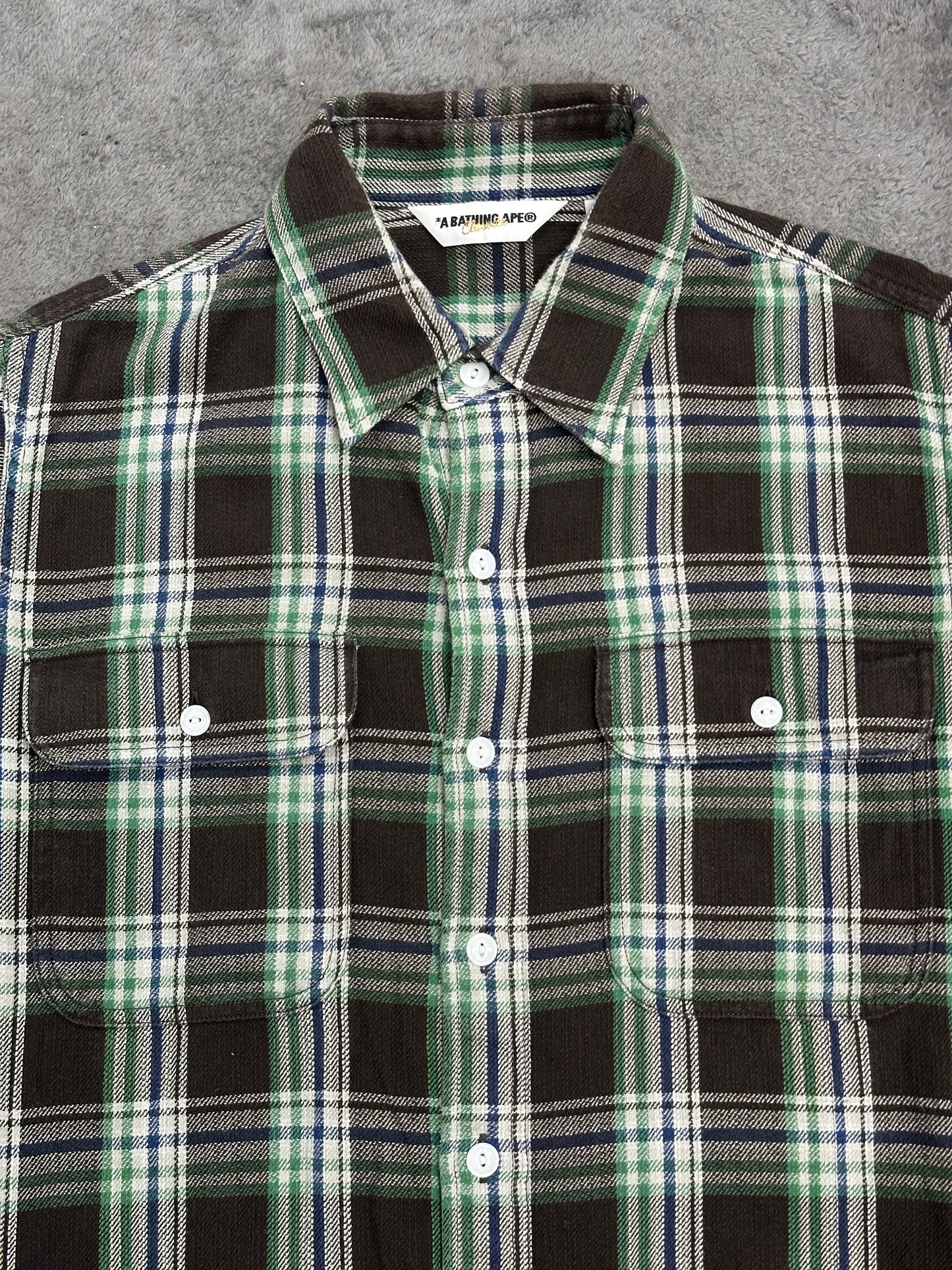 [M] 00s Bape Plaid Pattern Shirt