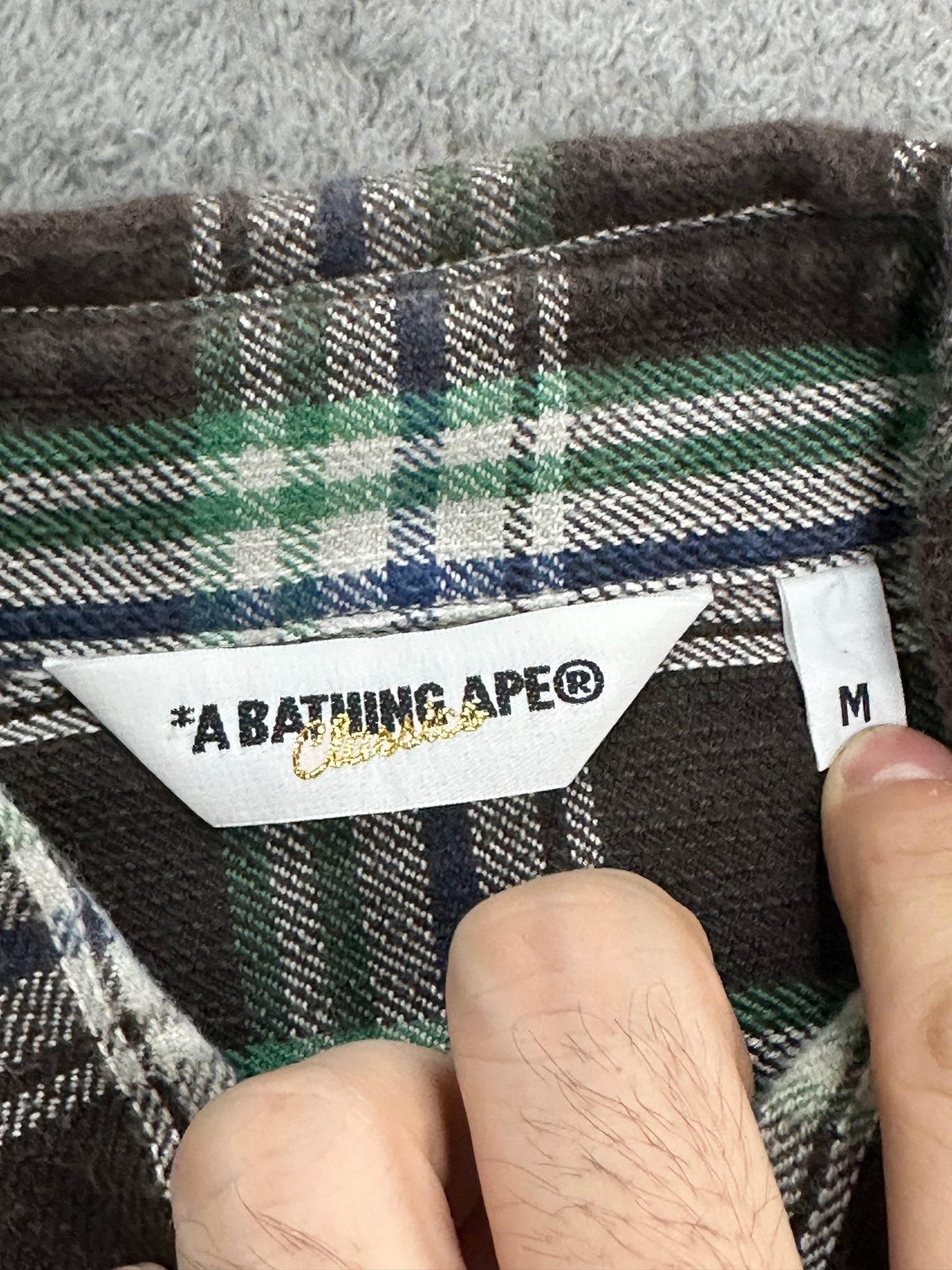 [M] 00s Bape Plaid Pattern Shirt