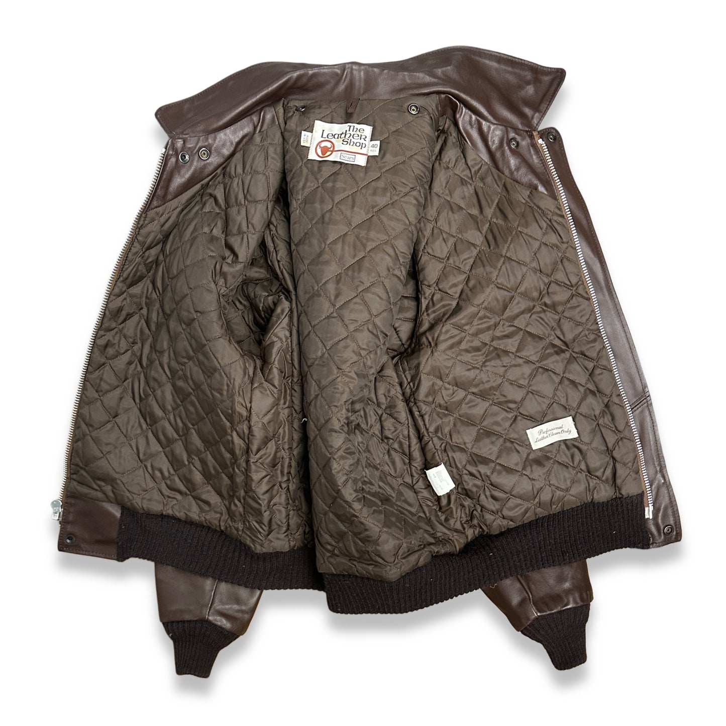 [40] 80s Sears A-2 Flight Leather Jacket