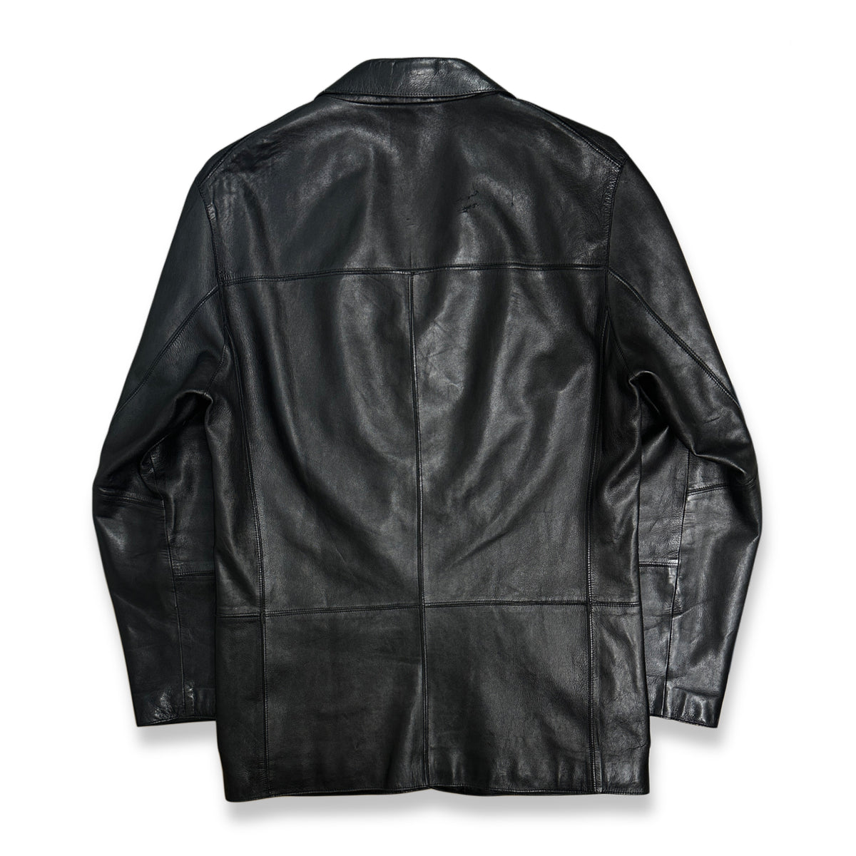 [50] 90s HUGO BOSS Lambskin Leather Blazer