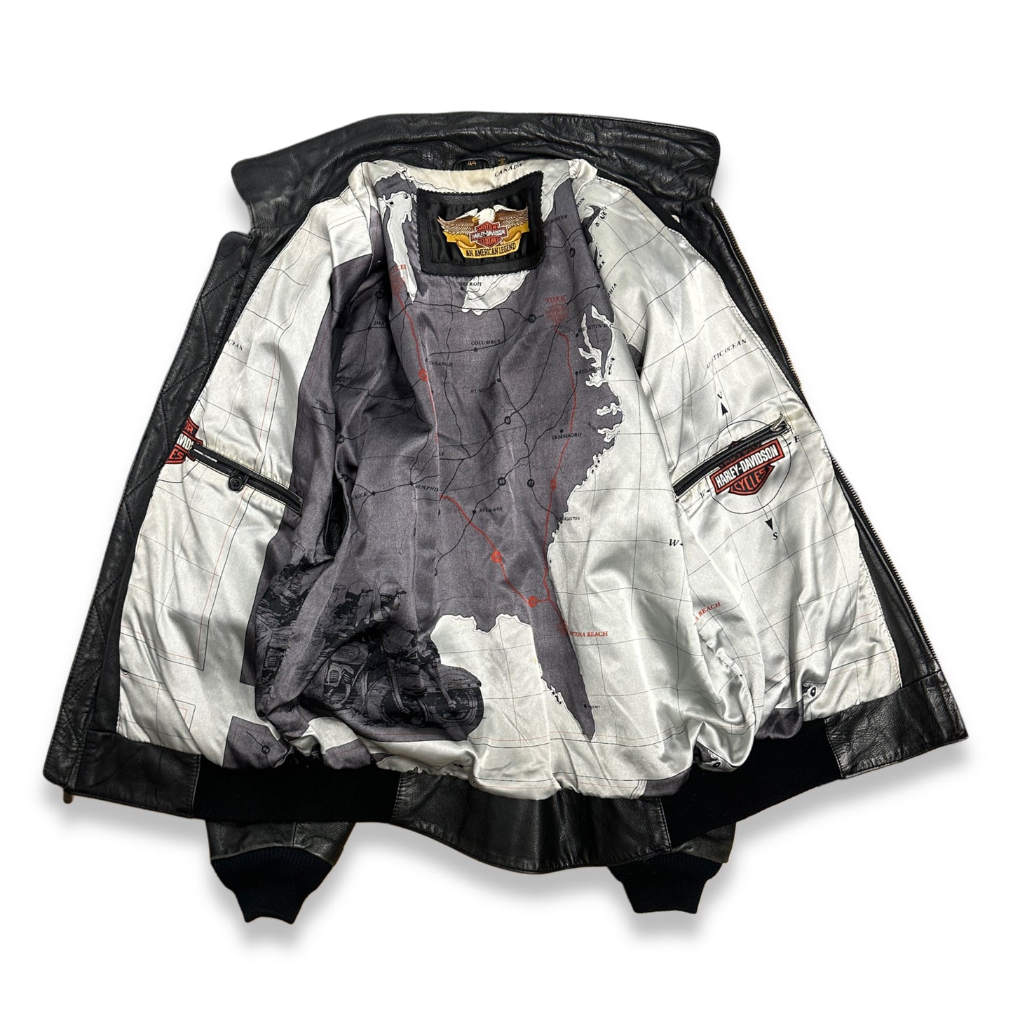 [44] 90s Harley Davidson A-2 Leather Jacket