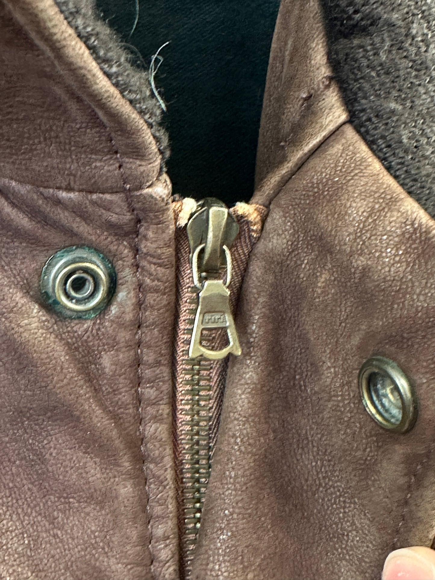 [50] 90s HUGO BOSS Brown Leather Jacket