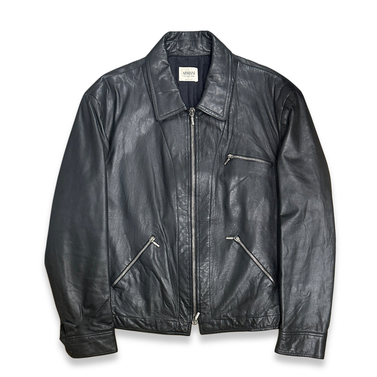 [50] 00s Armani Collezioni Leather Rider Jacket