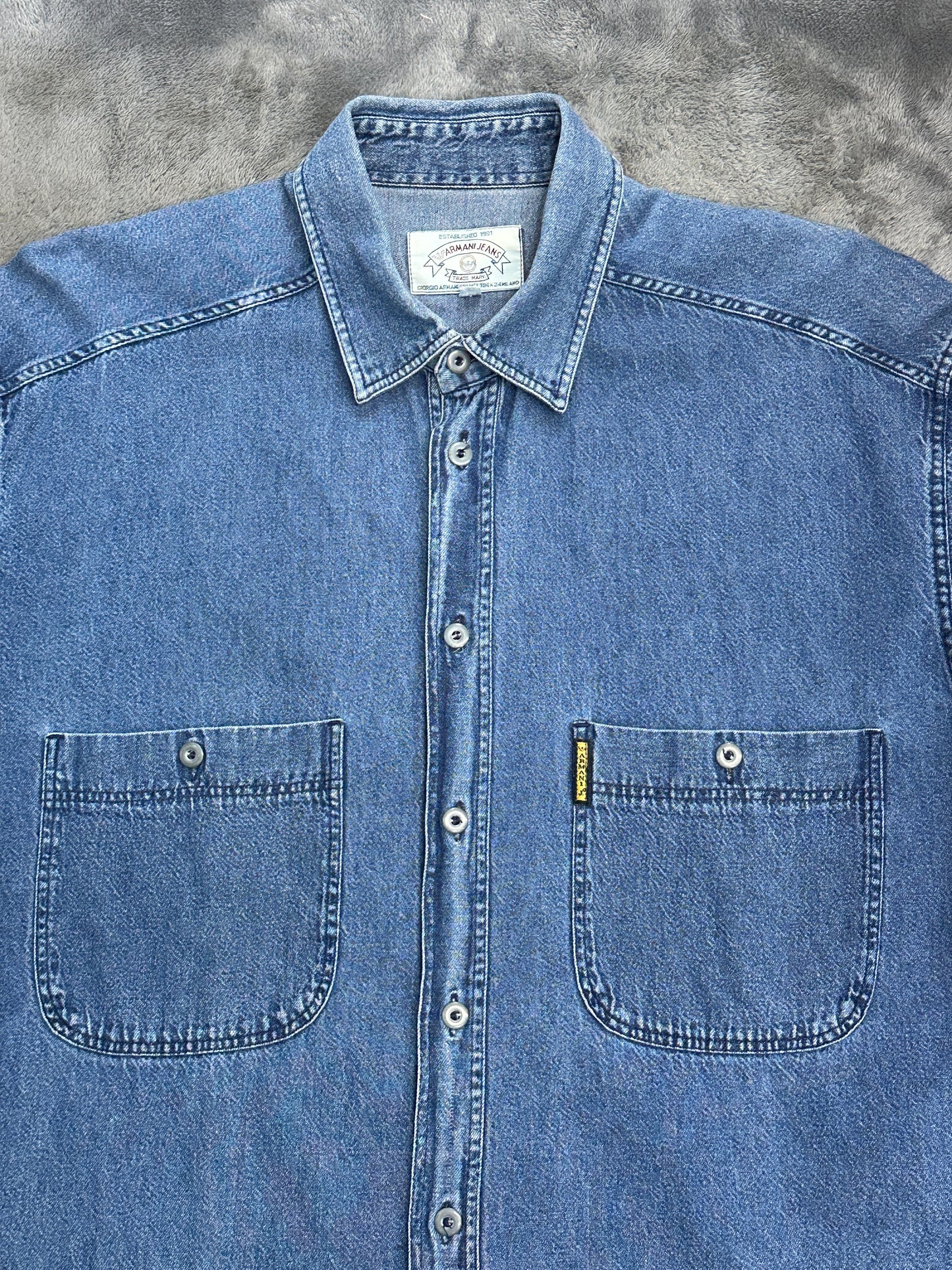 [L] 90s Armani Jeans Denim Shirt