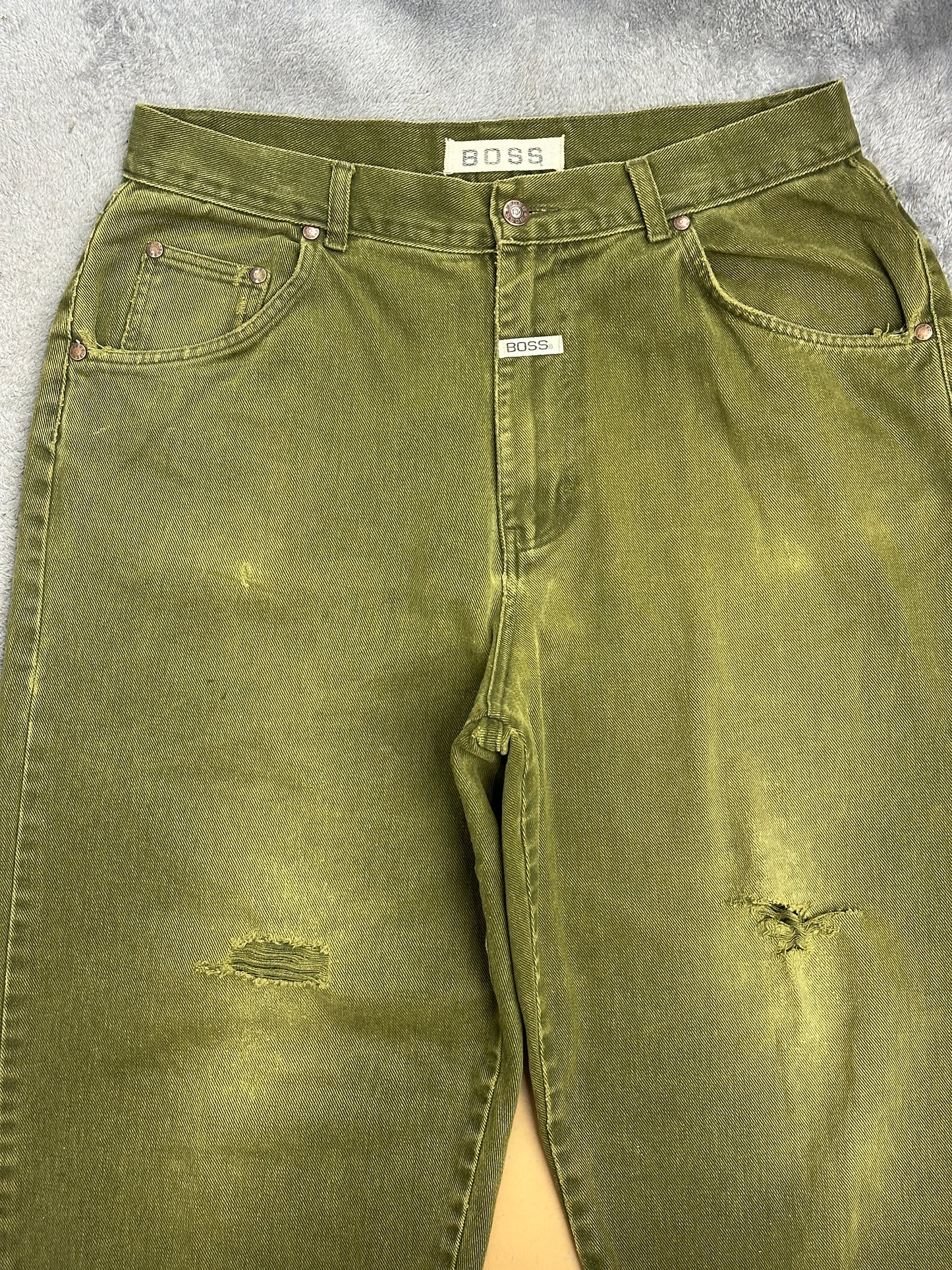 [36] 90s BOSS Faded Baggy Fit Denim Pants