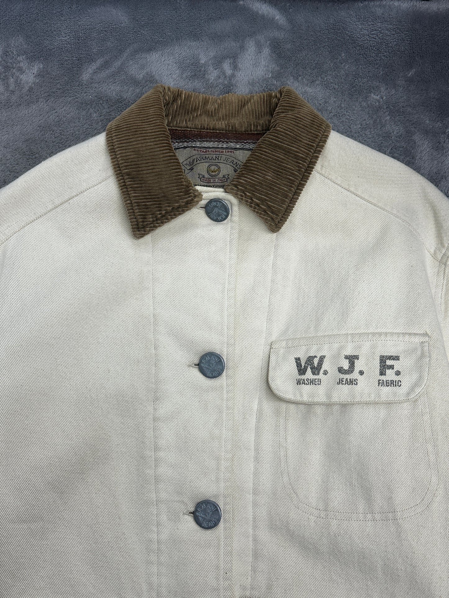 [L] Late 80s Armani Jeans Denim Chore Jacket
