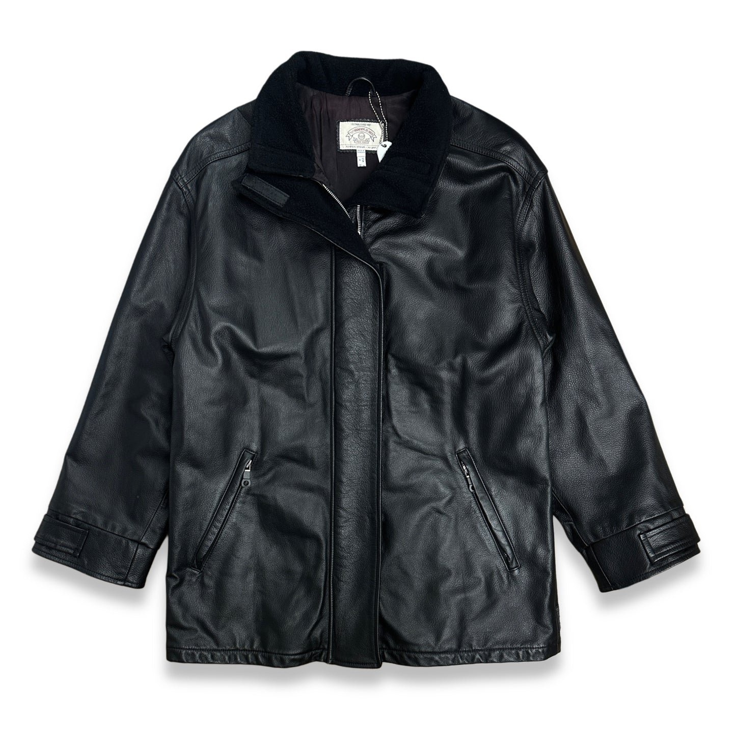 [M] 90s Armani Jeans Leather Jacket