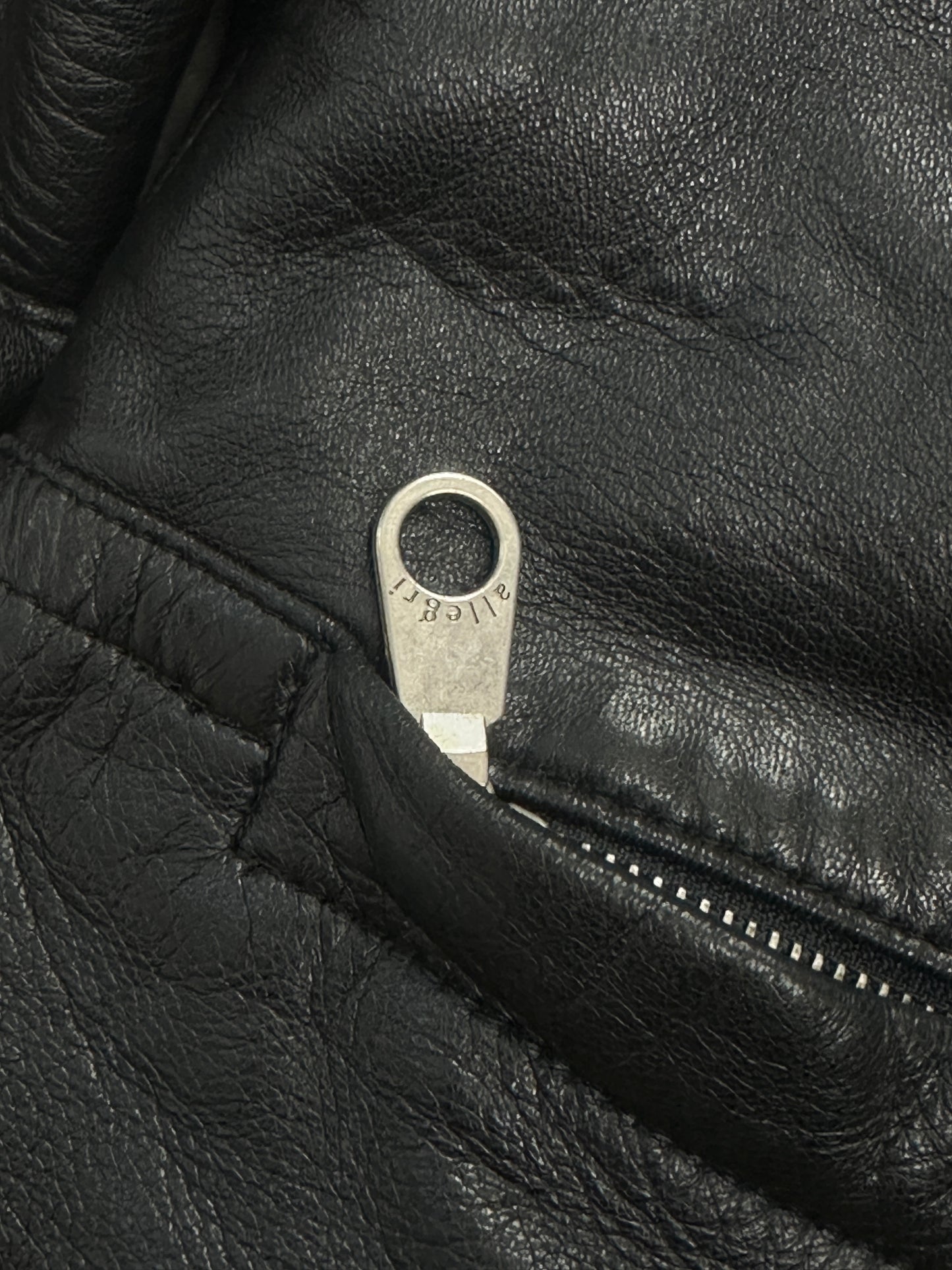 [L] 90s Allegri Lame Skin Leather Jacket