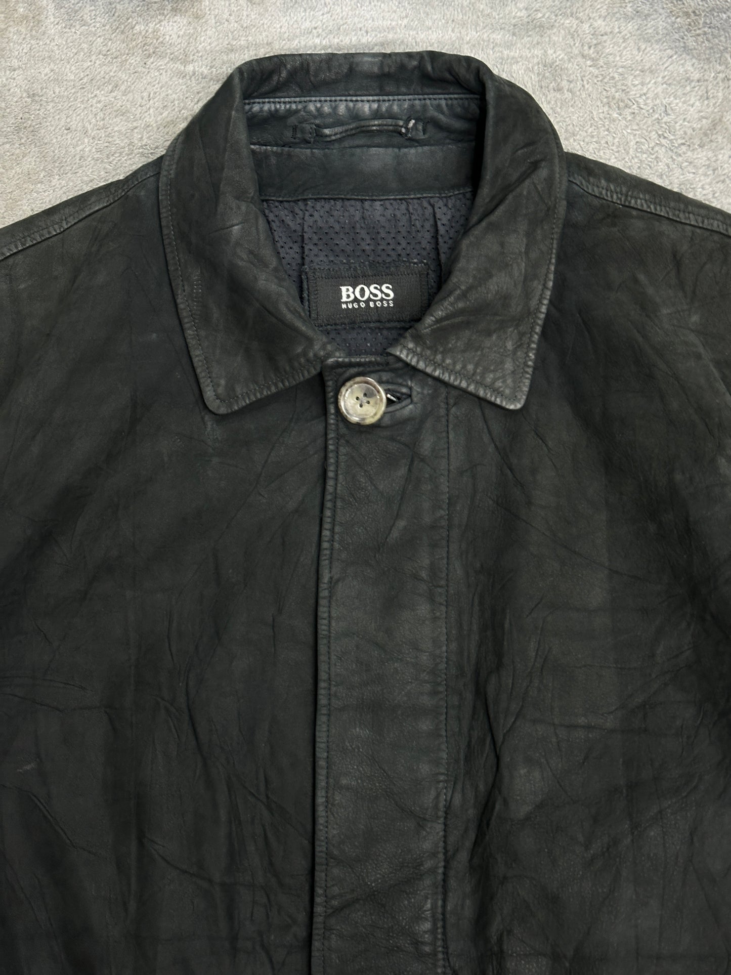 [50] 00s HUGO BOSS Lamb Skin Leather Jacket