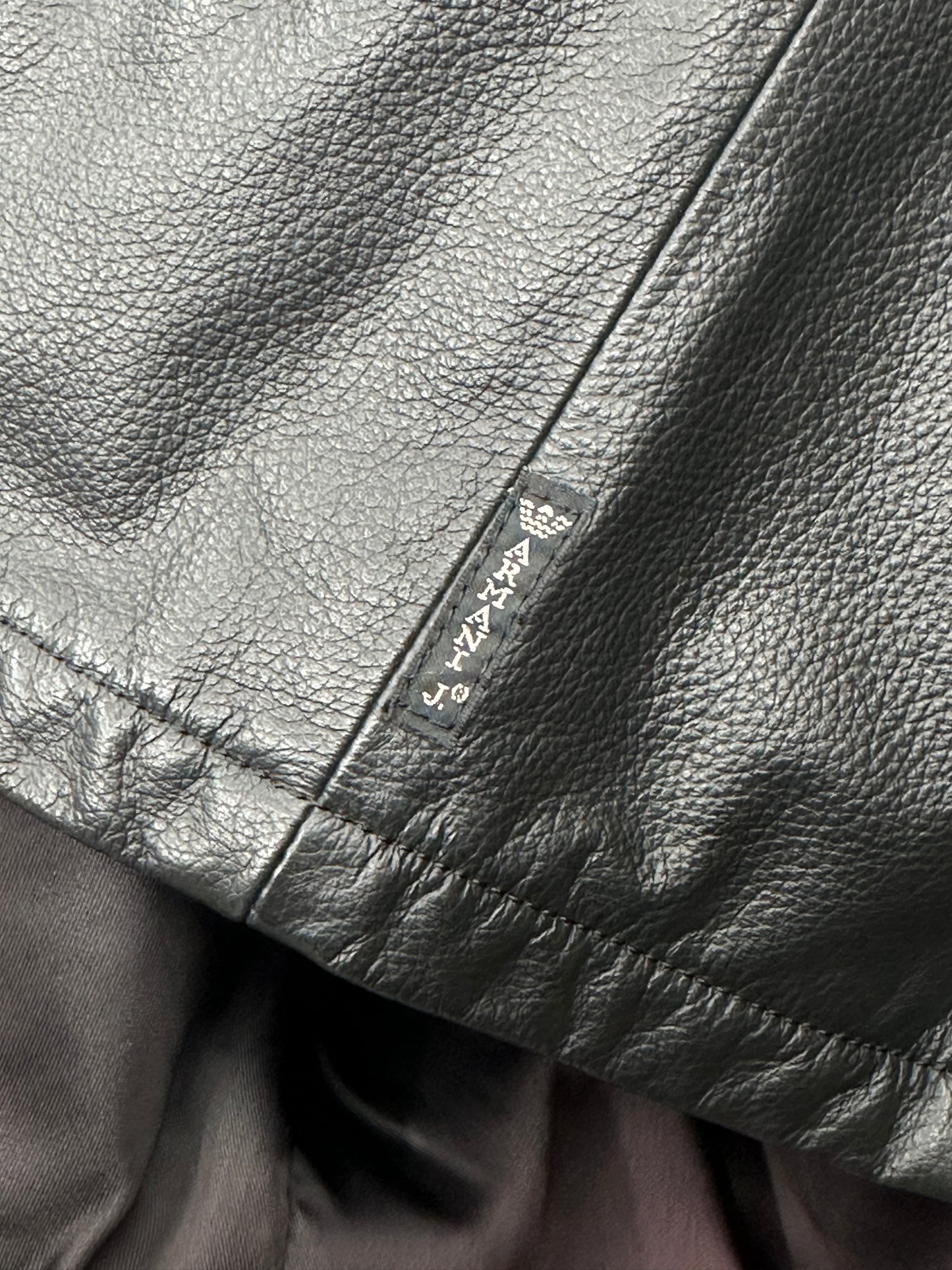 [M] 90s Armani Jeans Leather Jacket