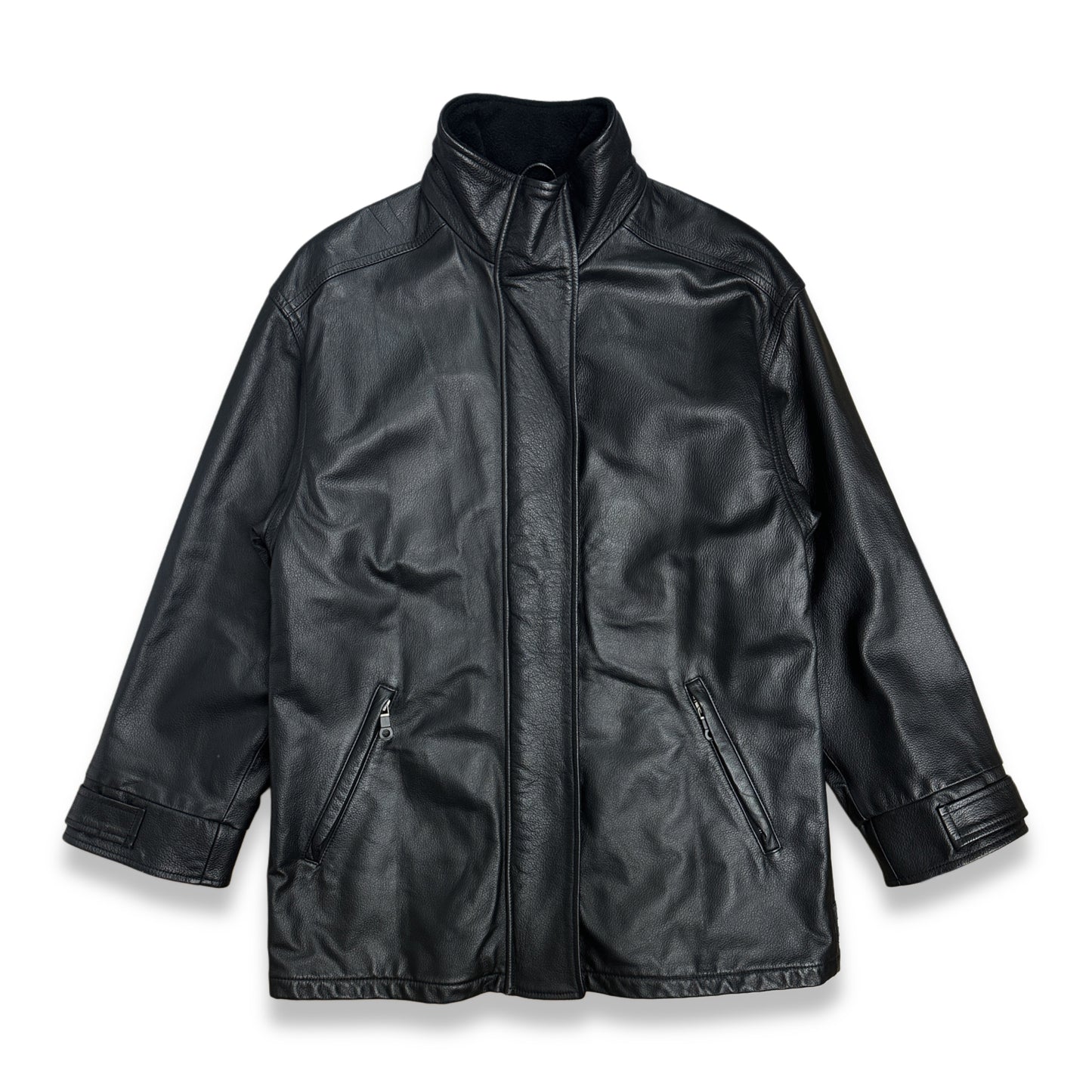 [M] 90s Armani Jeans Leather Jacket
