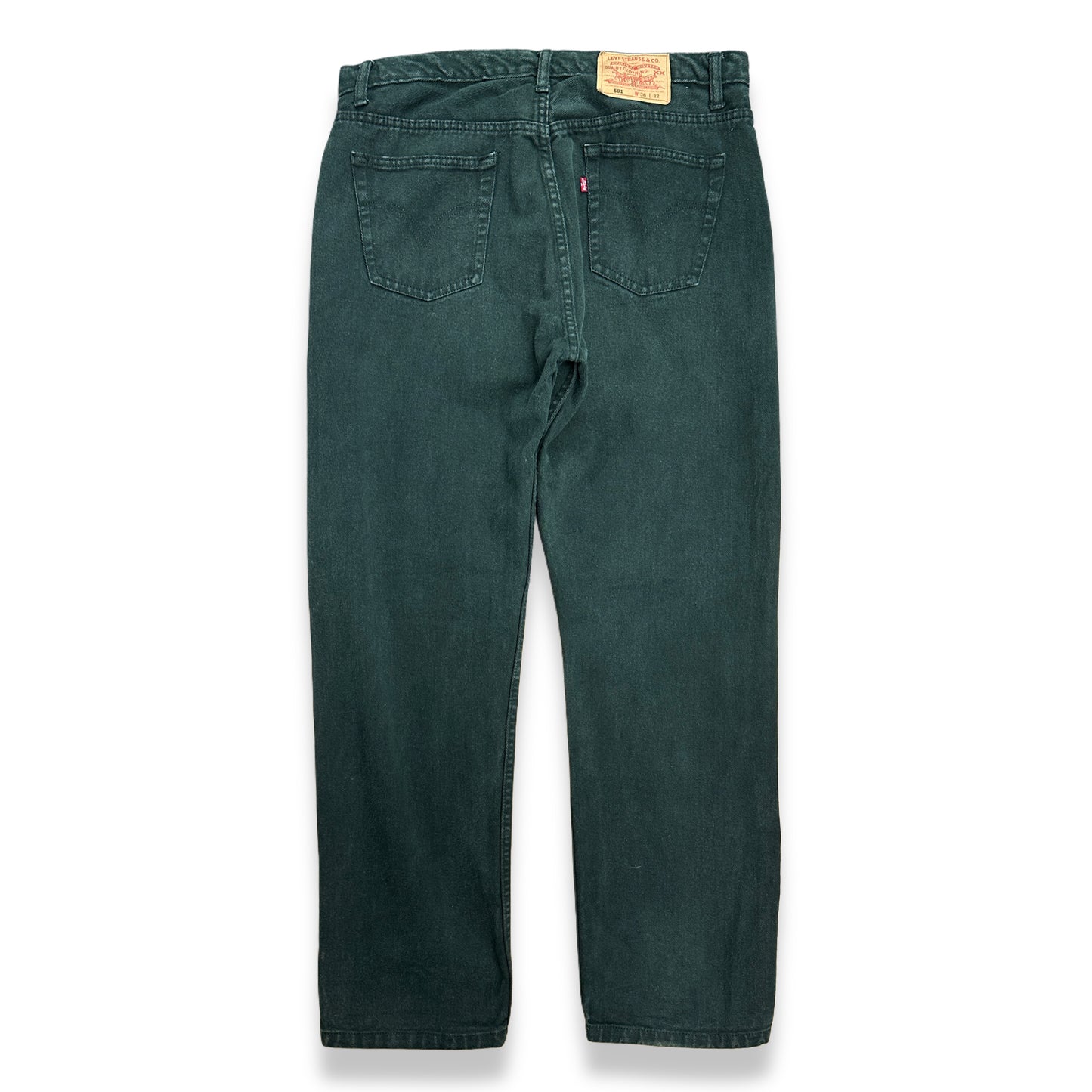 [36x32] 2000' Levi's 501 Green Denim Pants