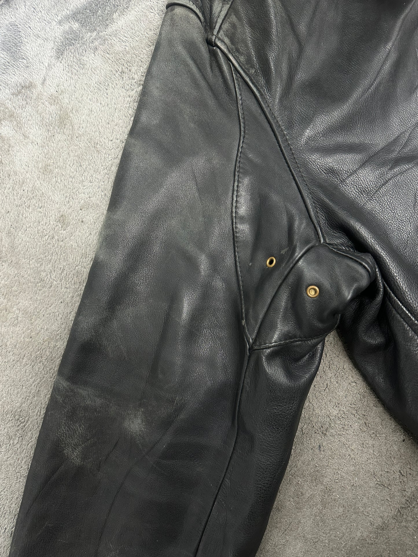 [XXL] 80s Chevignon Leather Bomber Jacket