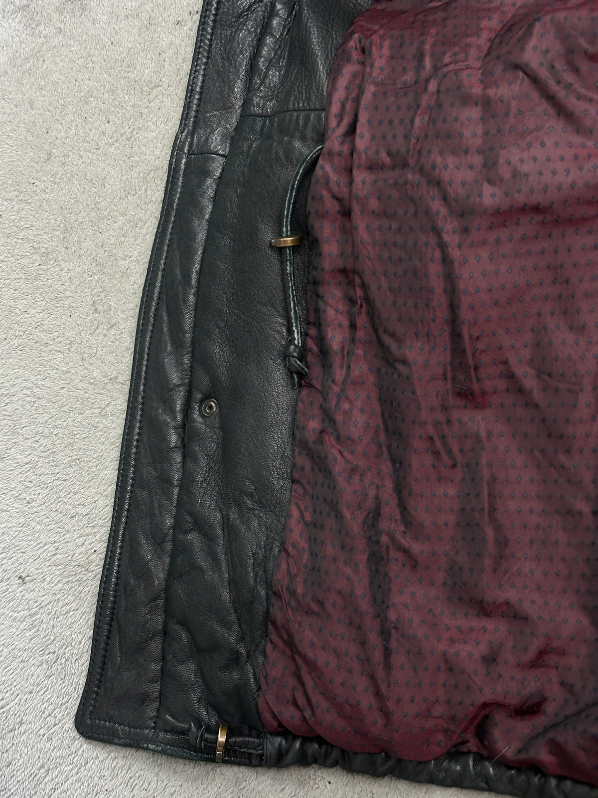 [54] 80s HUGO BOSS High Neck Leather Coat