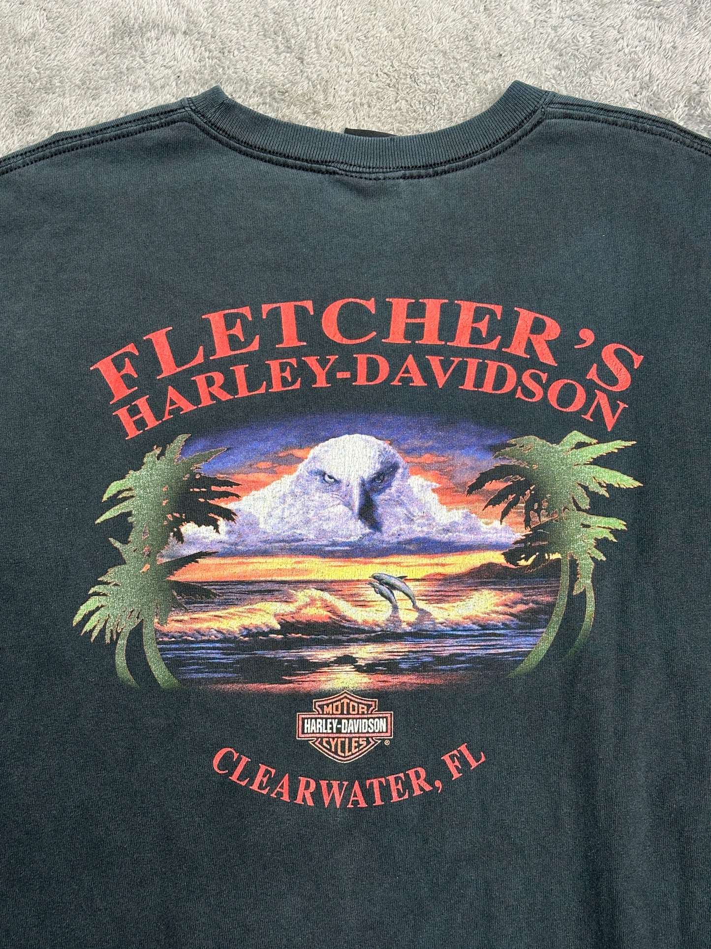 [XL] 00s Harley Davidson Blue Flame Long Sleeve