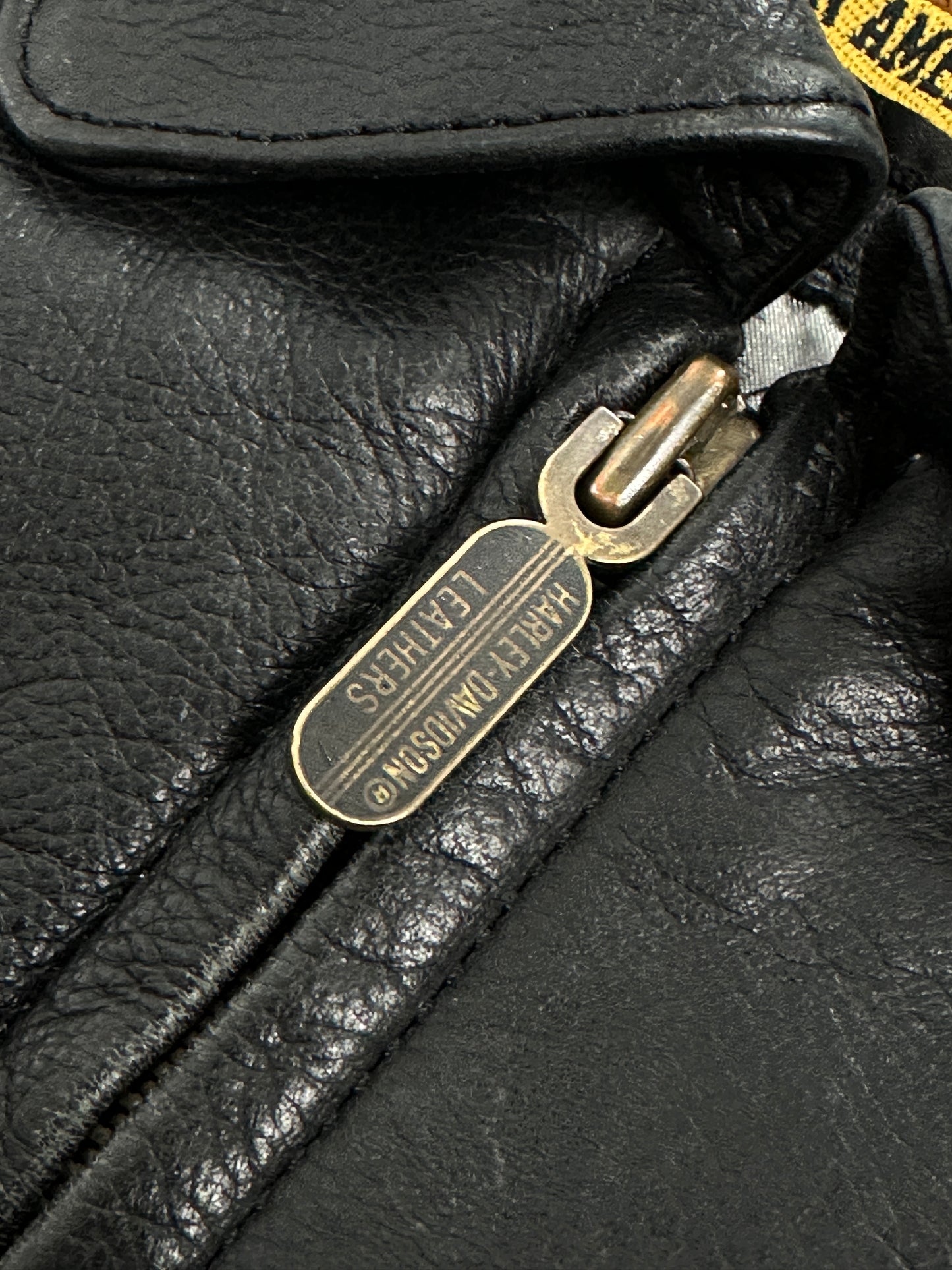 [44] 90s Harley Davidson A-2 Leather Jacket