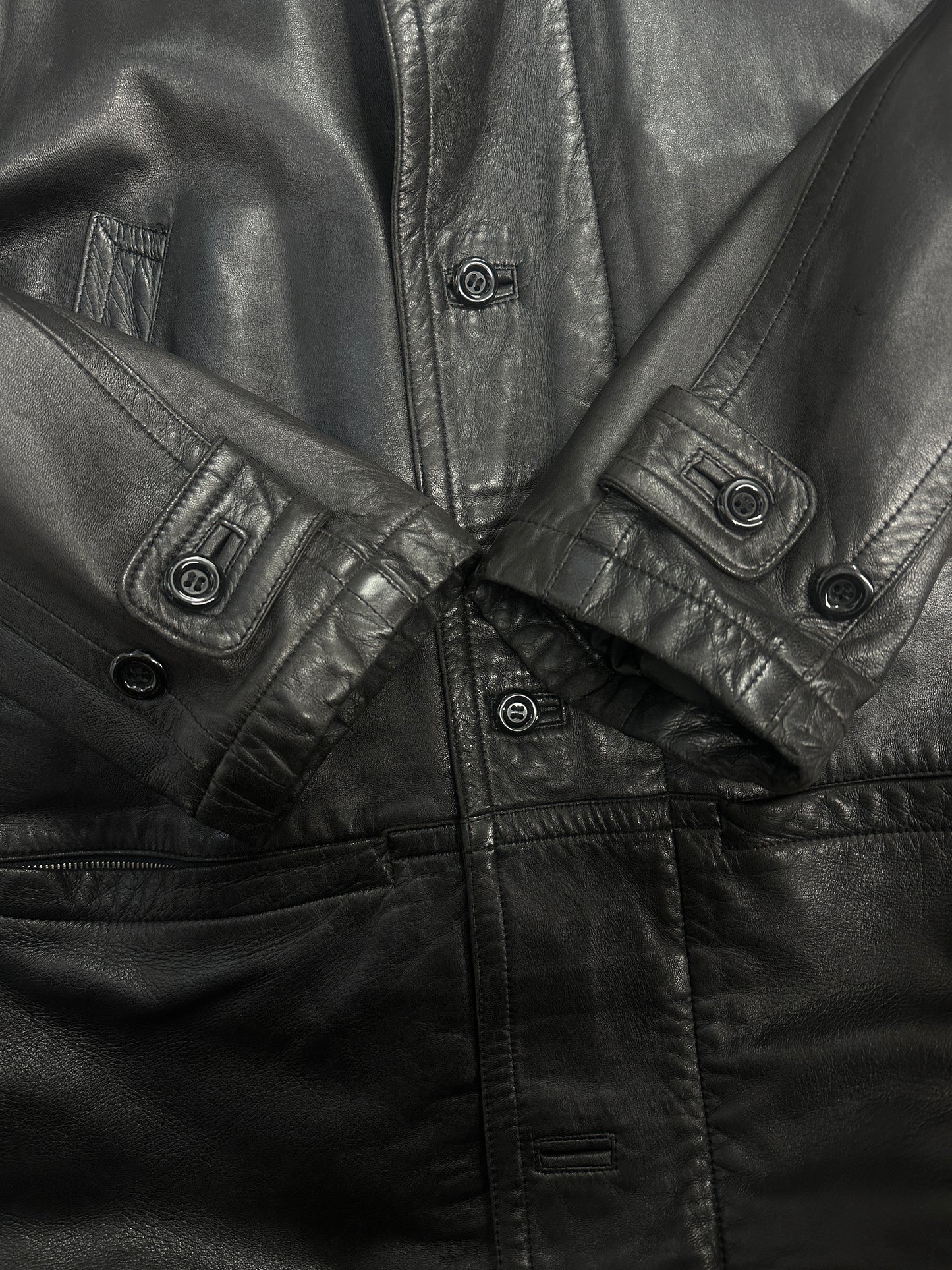 [L] 90s Allegri Lame Skin Leather Jacket