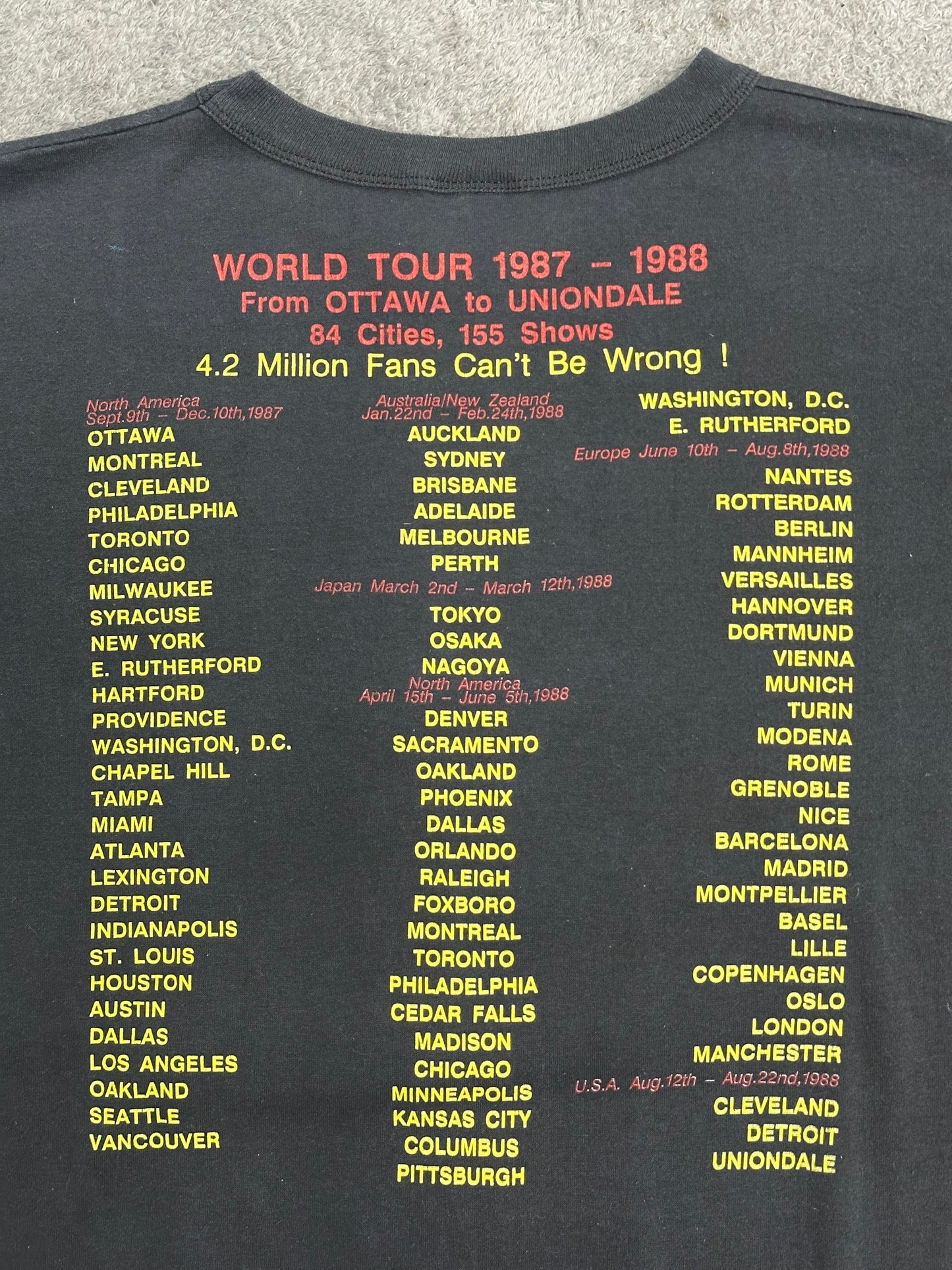 [L] 1988' PINK FLYOD World Tour Tee