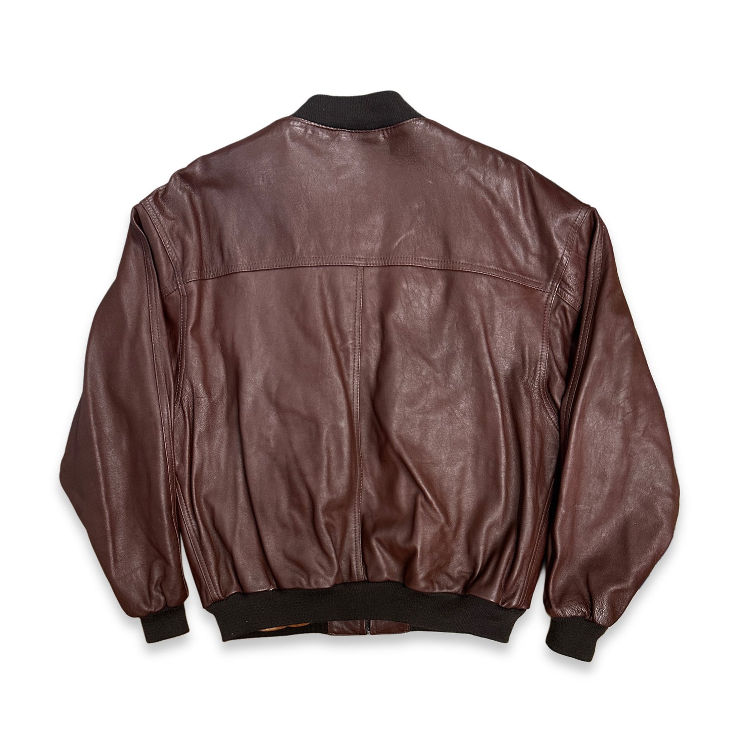 [52] 90s HUGO BOSS Leather Bomber Jacket